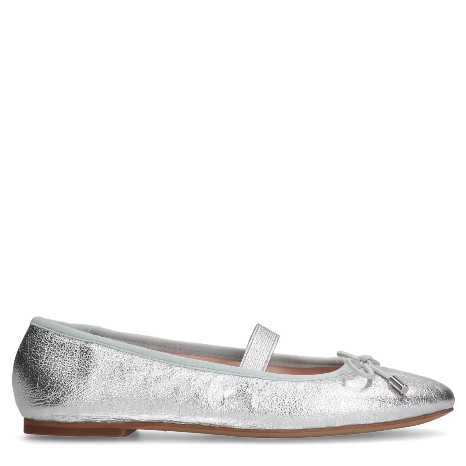 Femmes Sacha Mocassins<Ballerines Metallisees Avec Noeud - Argente