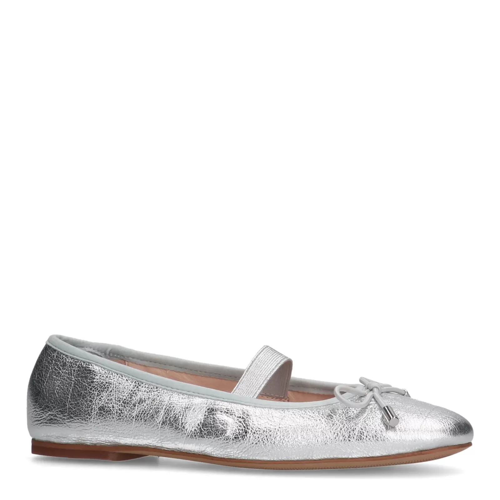 Femmes Sacha Mocassins<Ballerines Metallisees Avec Noeud - Argente