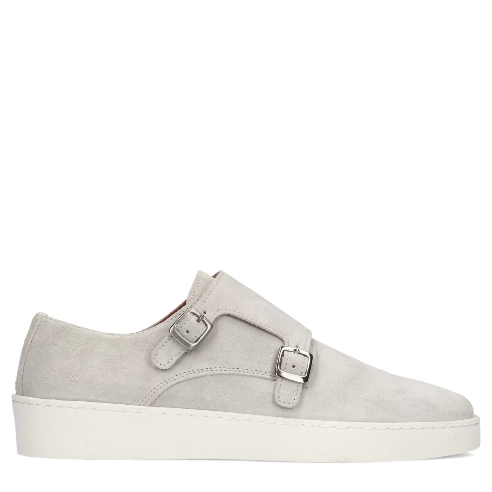 Hommes Sacha Chaussures À Boucle<Baskets A Boucles En Daim - Gris Clair