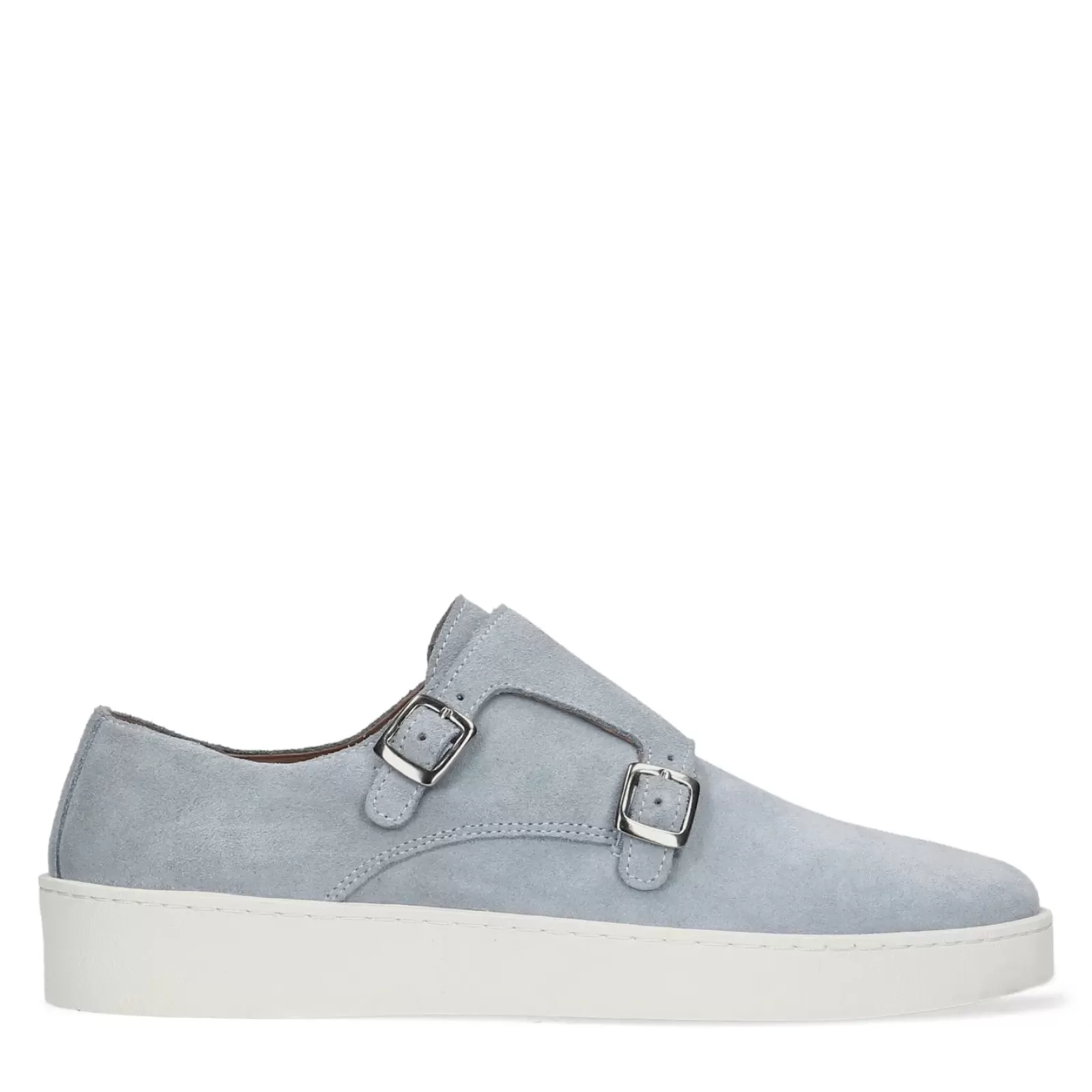 Hommes Sacha Chaussures À Boucle<Baskets A Double Boucles En Daim - Bleu Clair