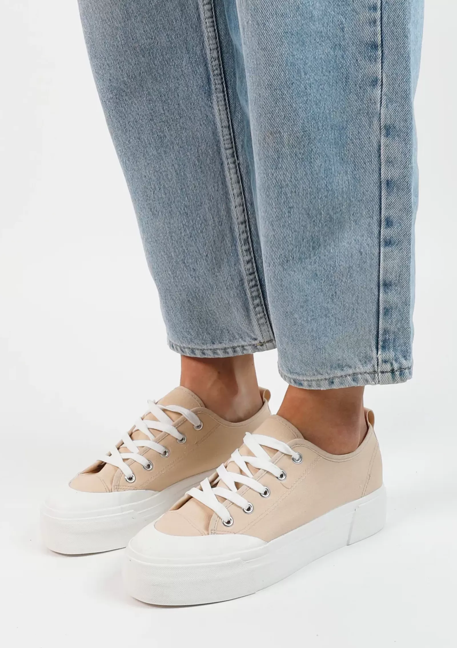 Femmes Sacha Baskets<Baskets A Semelle Plateforme - Beige