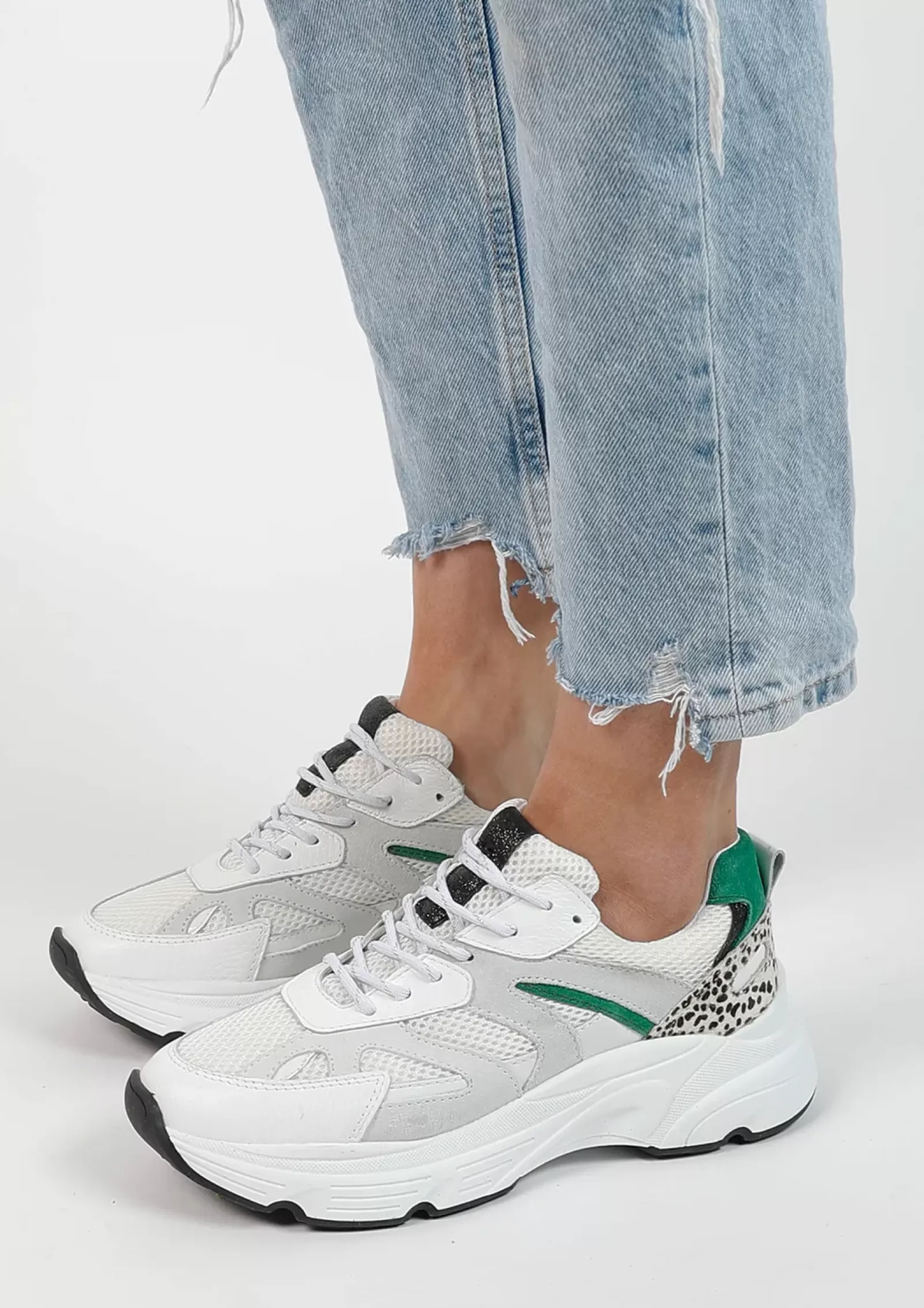 Femmes Sacha Baskets<Baskets Chunky Avec Motif A Pois Et Details - Blanc