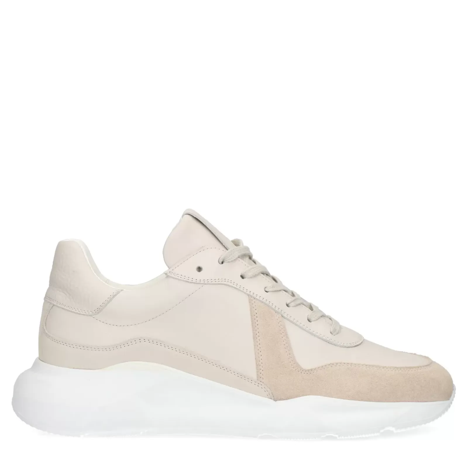 Hommes Sacha Baskets<Baskets Cuir Avec Details En Daim - Beige