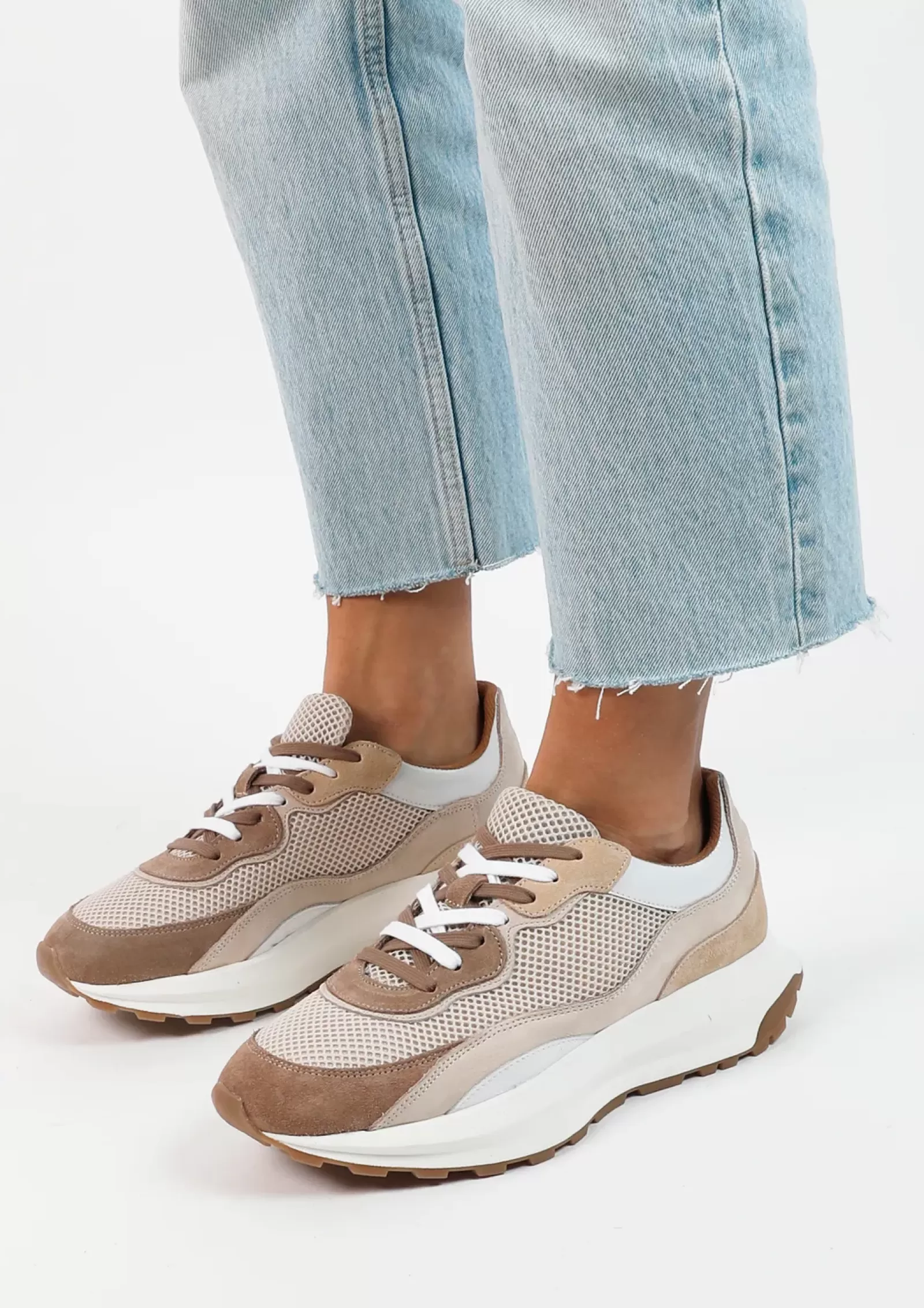 Femmes Sacha Baskets<Baskets En Cuir - Beige