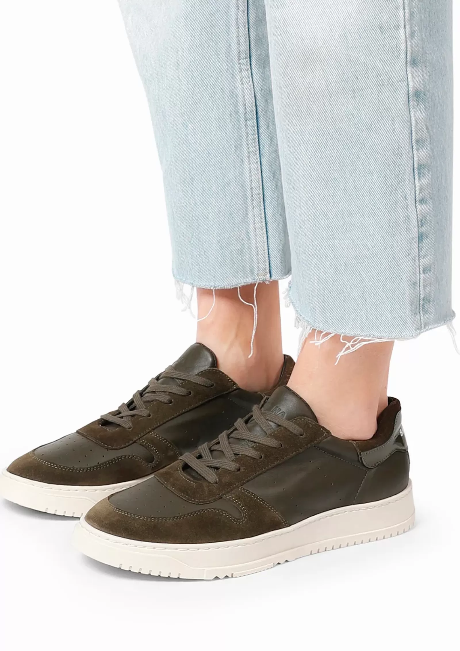 Femmes Sacha Baskets<Baskets En Cuir - Vert Fonce