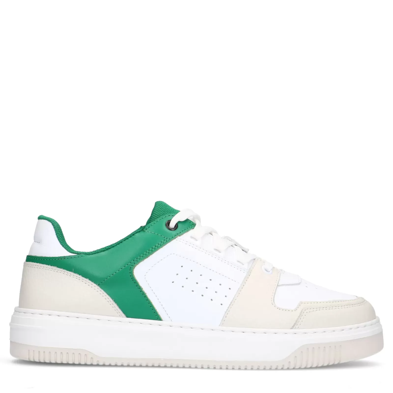 Hommes Sacha Baskets<Baskets En Cuir Avec Details - Blanc