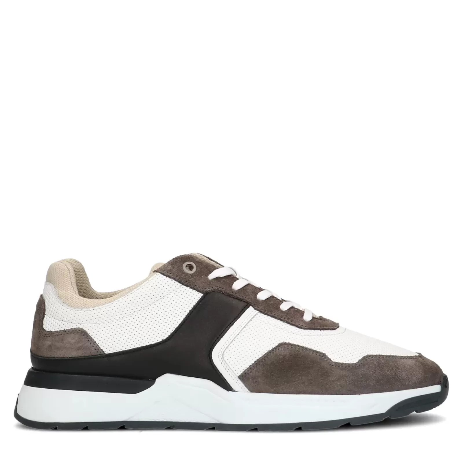 Hommes Sacha Baskets<Baskets En Cuir Avec Details - Blanc