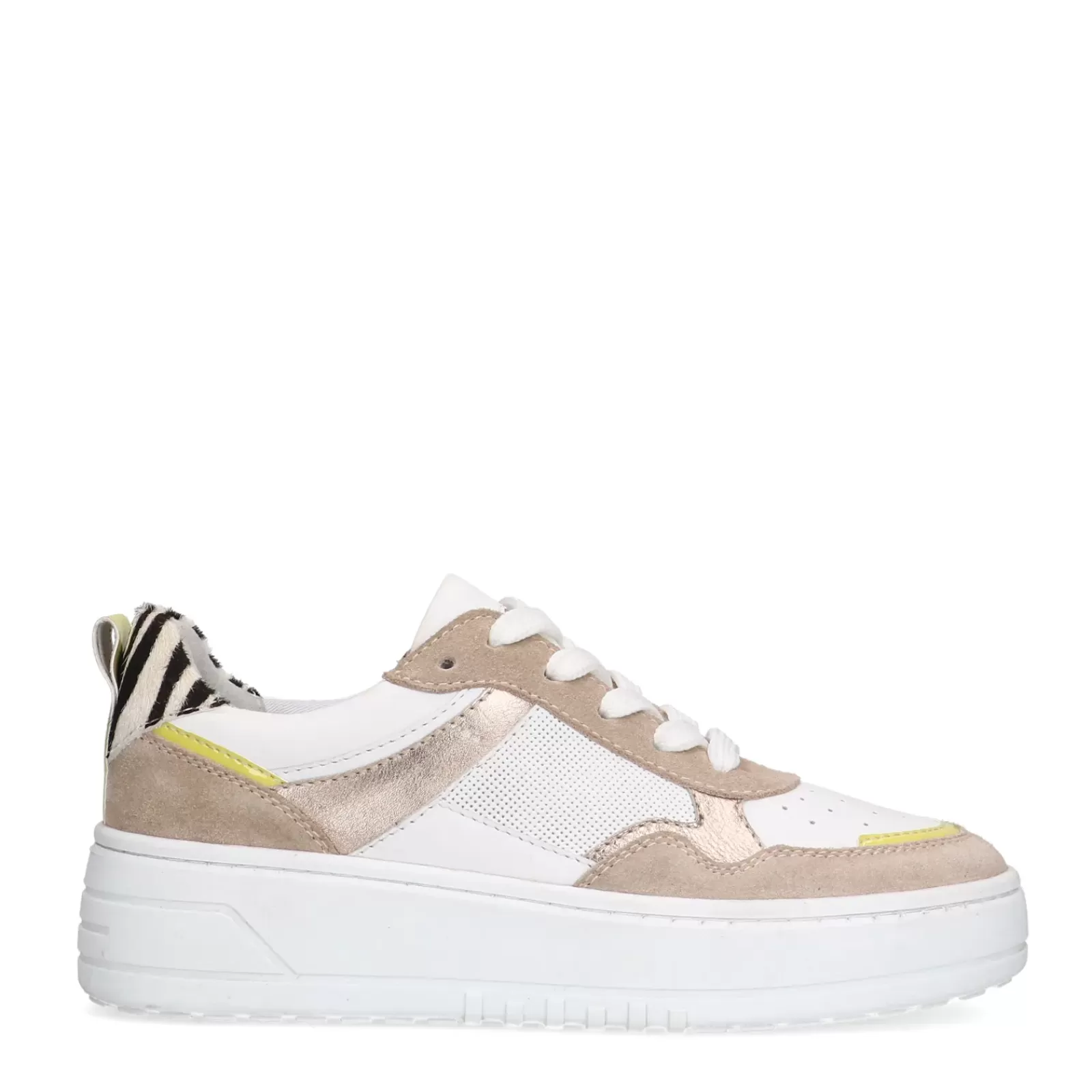 Femmes Sacha Baskets<Baskets En Cuir Avec Details - Blanc