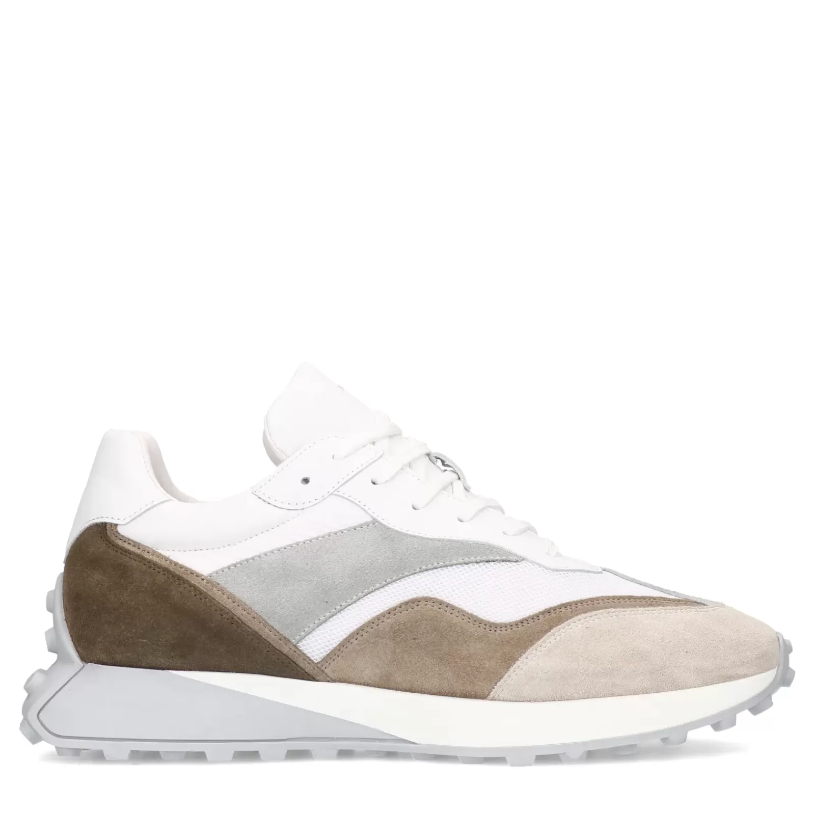 Hommes Sacha Baskets<Baskets En Cuir Avec Details En Daim - Blanc