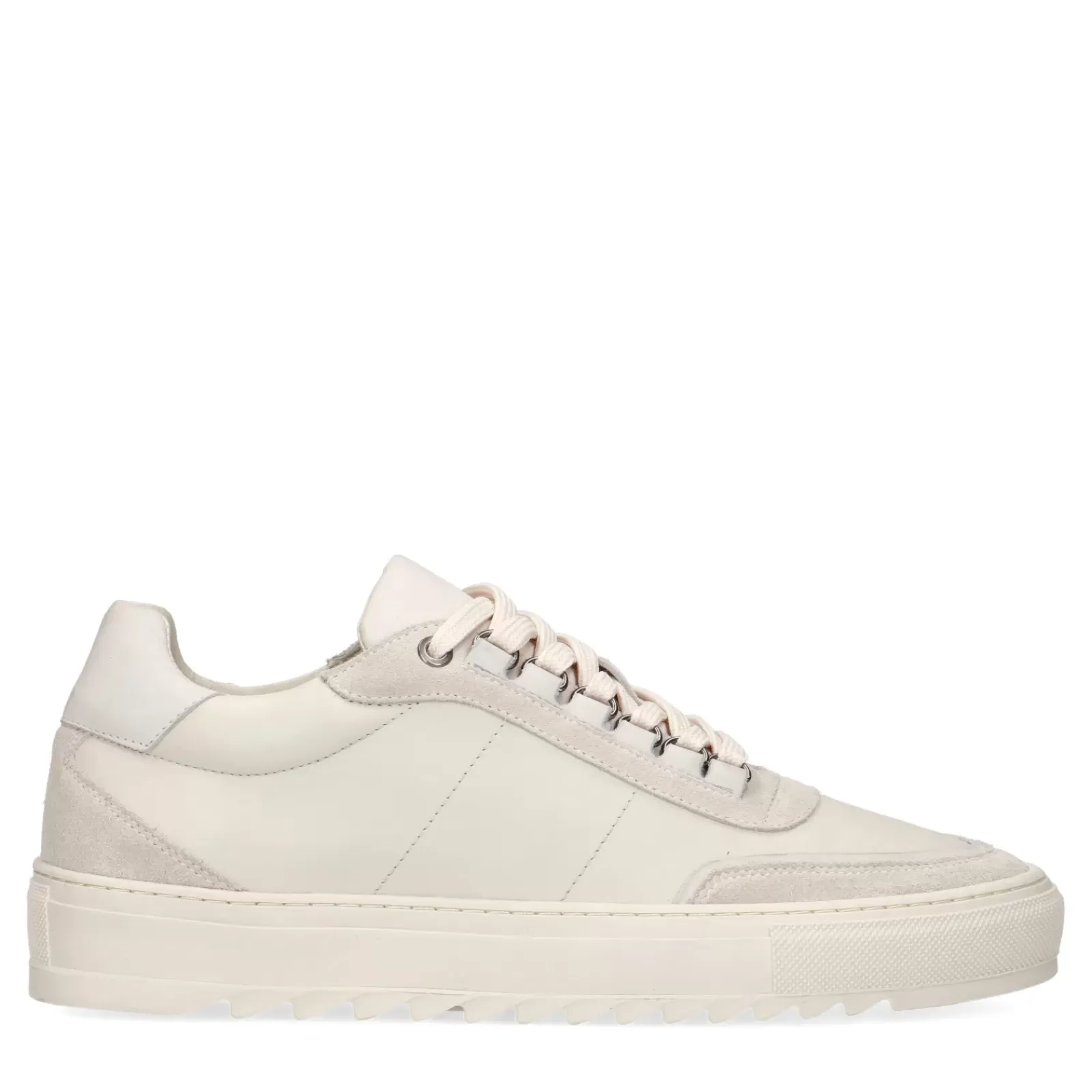 Hommes Sacha Baskets<Baskets En Cuir Avec Details En Daim - Blanc Casse