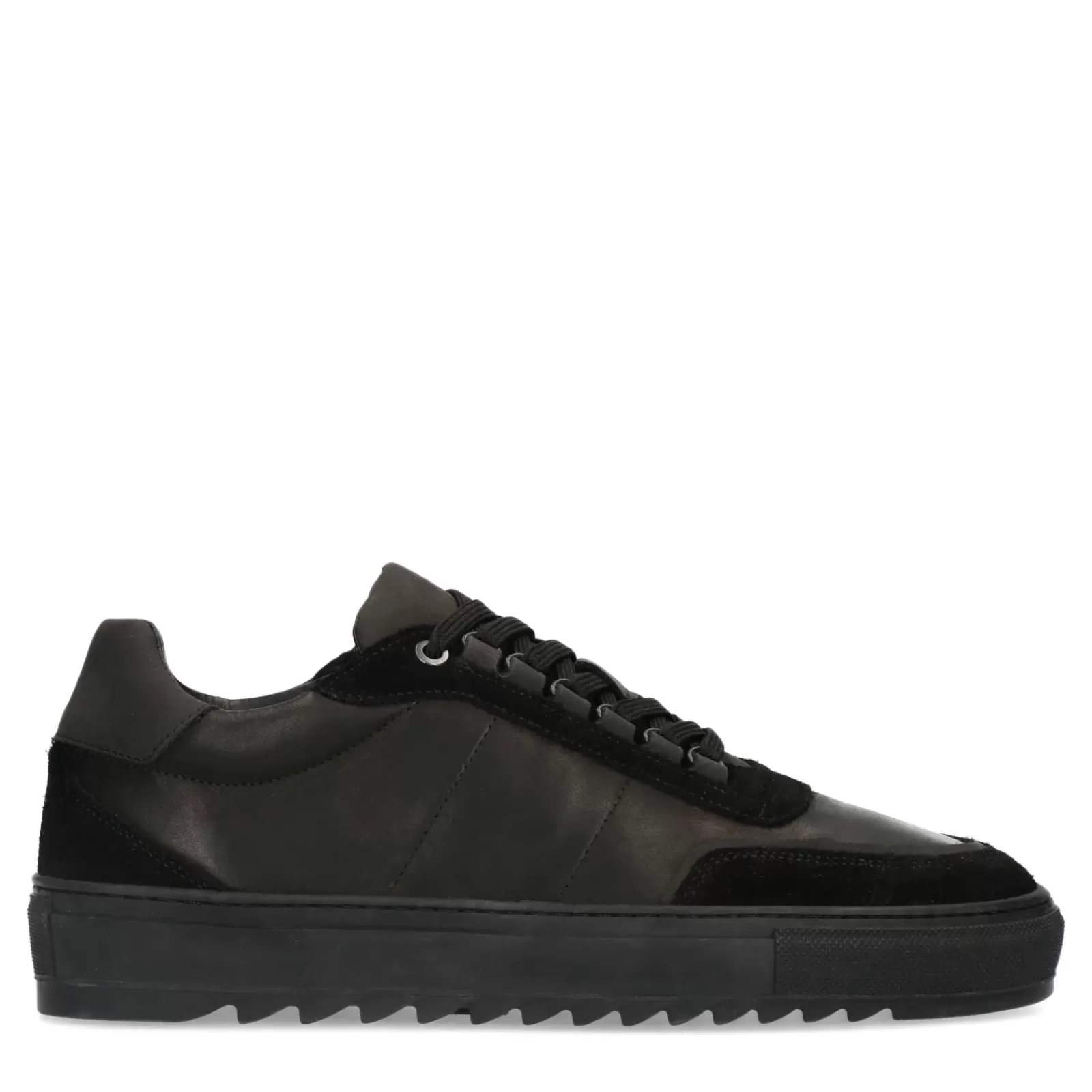 Hommes Sacha Baskets<Baskets En Cuir Avec Details En Daim - Noir