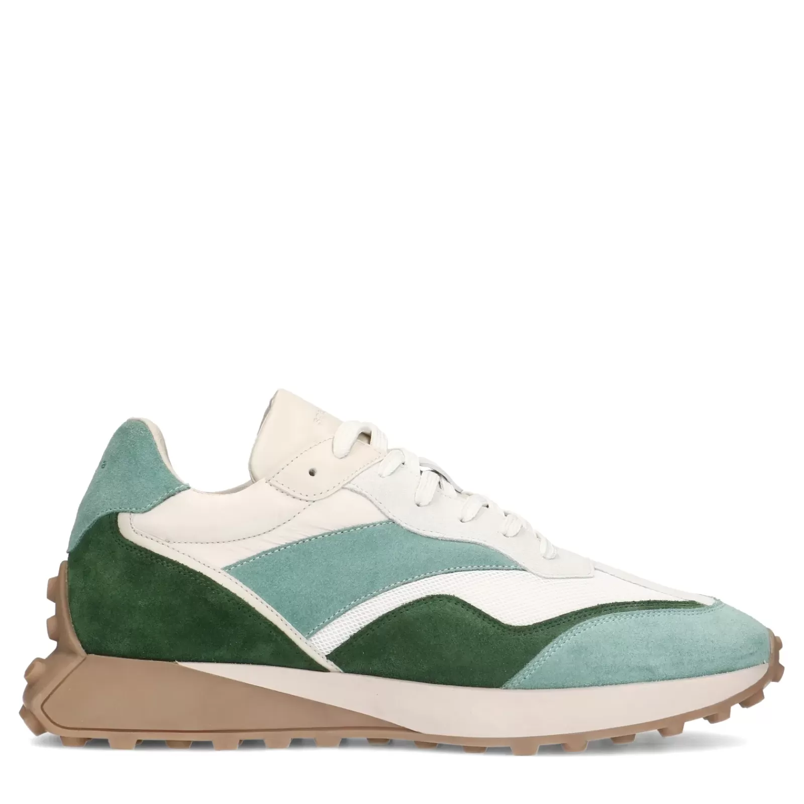 Hommes Sacha Baskets<Baskets En Cuir Avec Details En Daim - Vert