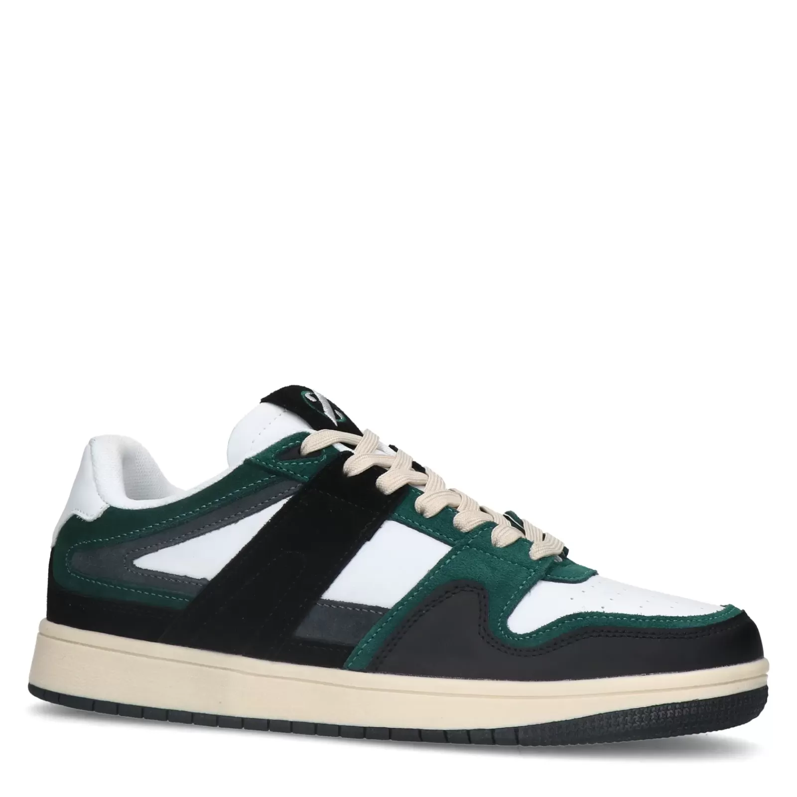 Hommes Sacha Baskets<Baskets En Cuir Avec Details En Daim - Vert Fonce