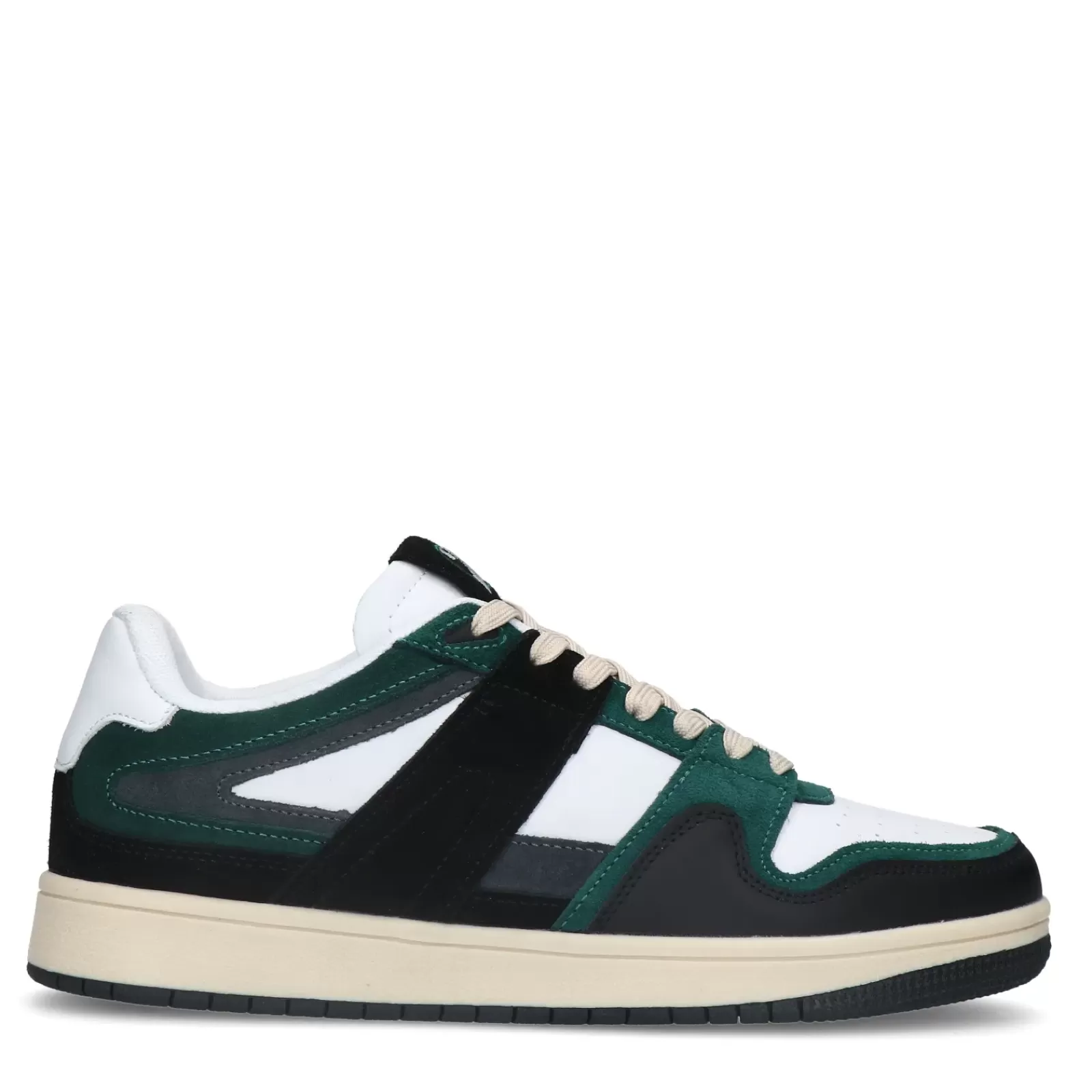 Hommes Sacha Baskets<Baskets En Cuir Avec Details En Daim - Vert Fonce