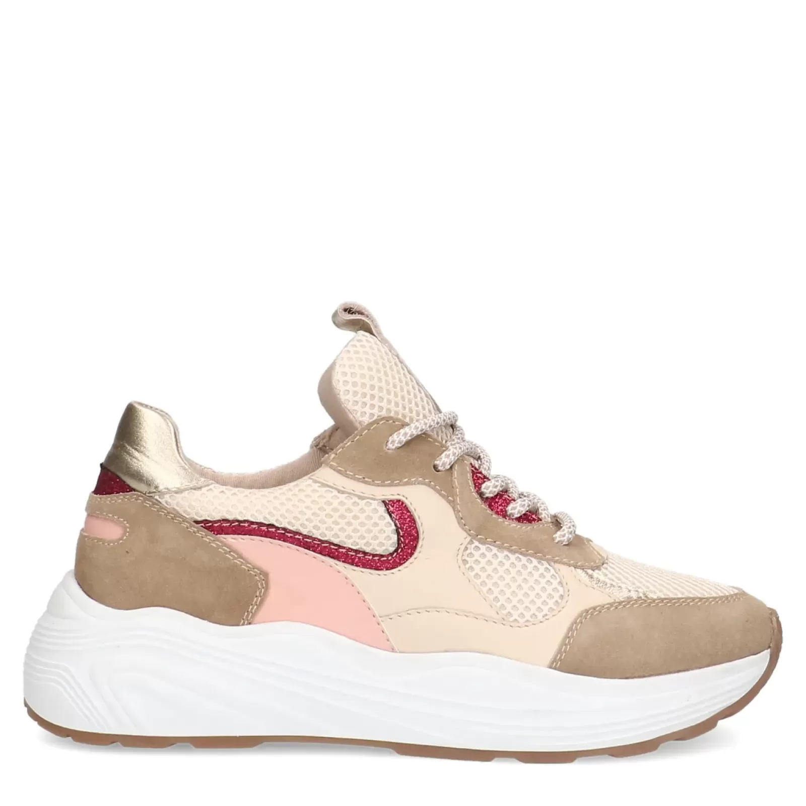 Femmes Sacha Baskets<Baskets En Daim Avec Details - Beige