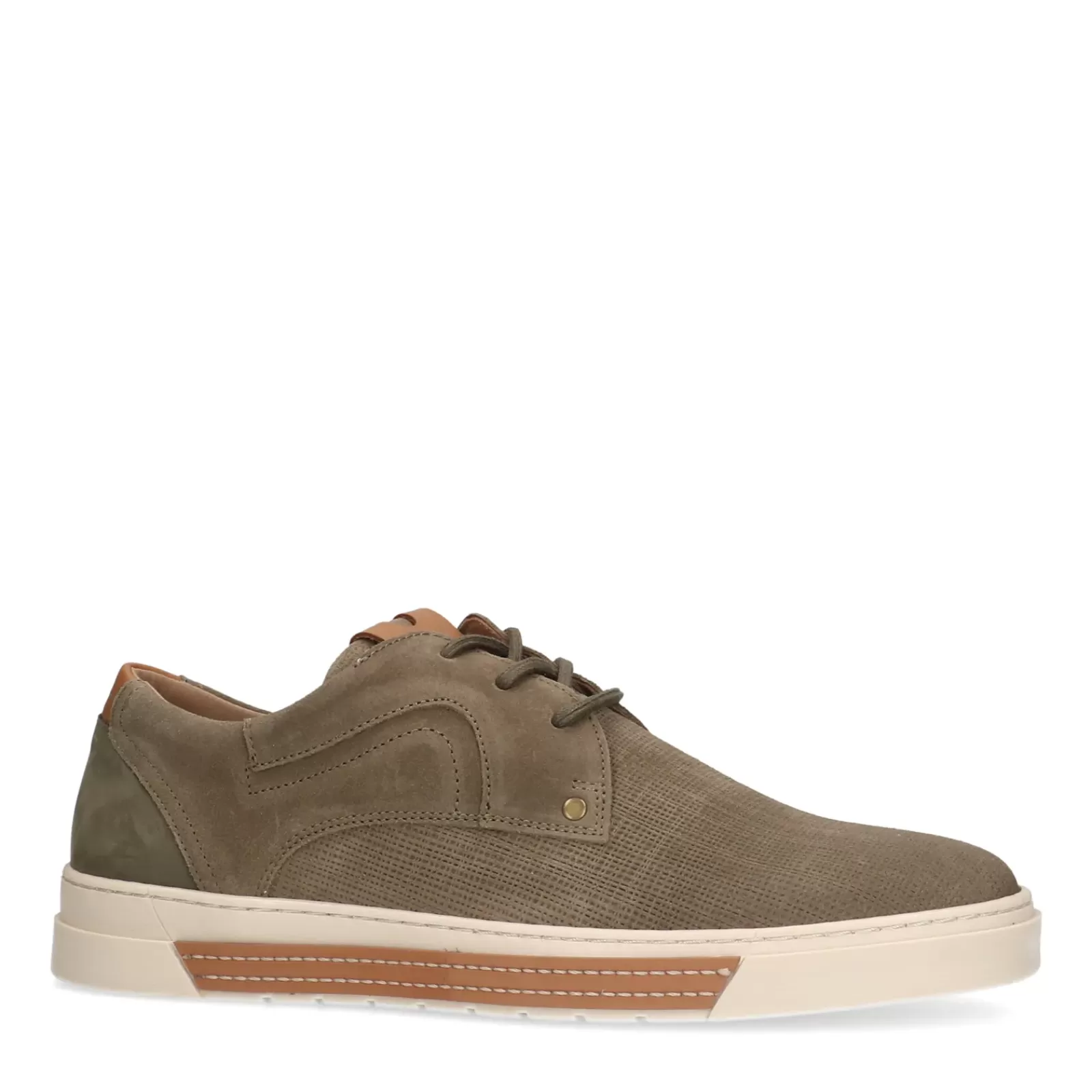 Hommes Sacha Baskets<Baskets En Daim Avec Details - Kaki