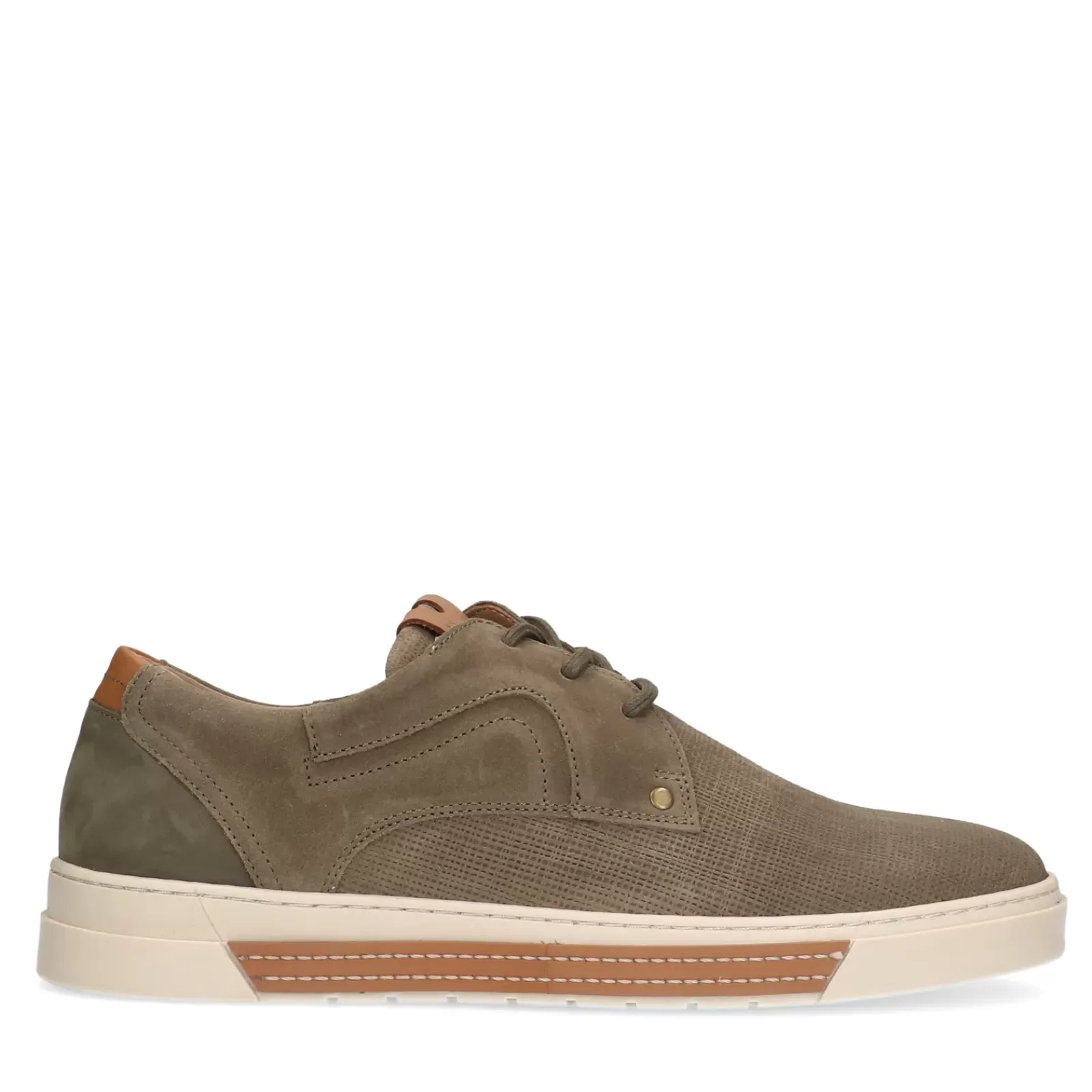 Hommes Sacha Baskets<Baskets En Daim Avec Details - Kaki