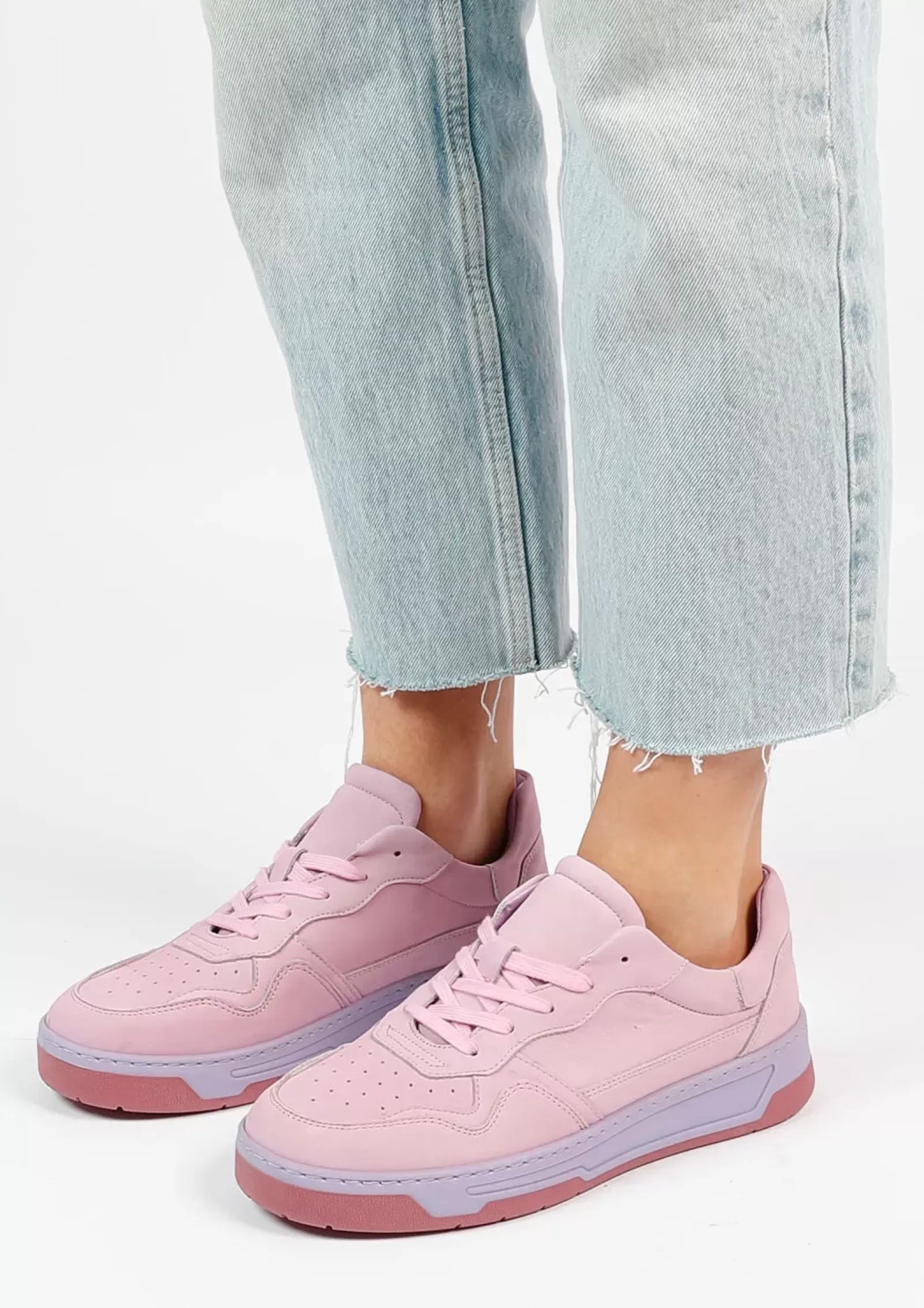 Femmes Sacha Baskets<Baskets En Nubuck - Rose