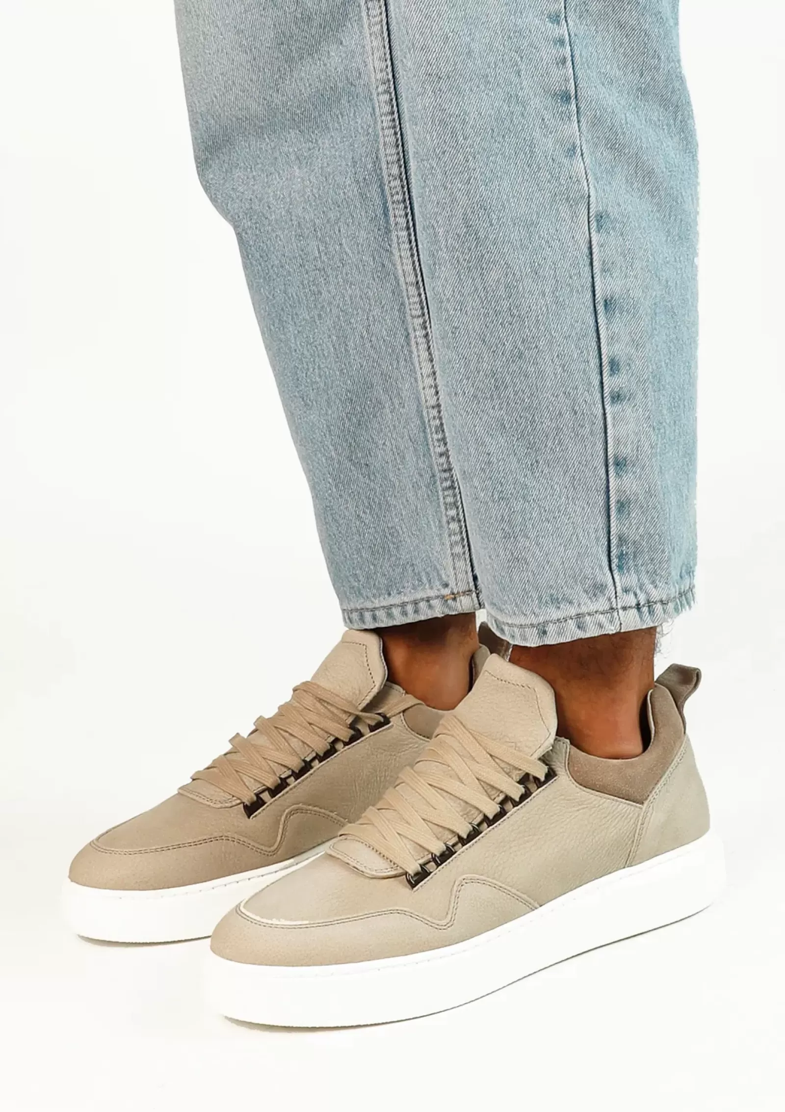 Hommes Sacha Baskets<Baskets En Nubuck Avec Semelle - Taupe