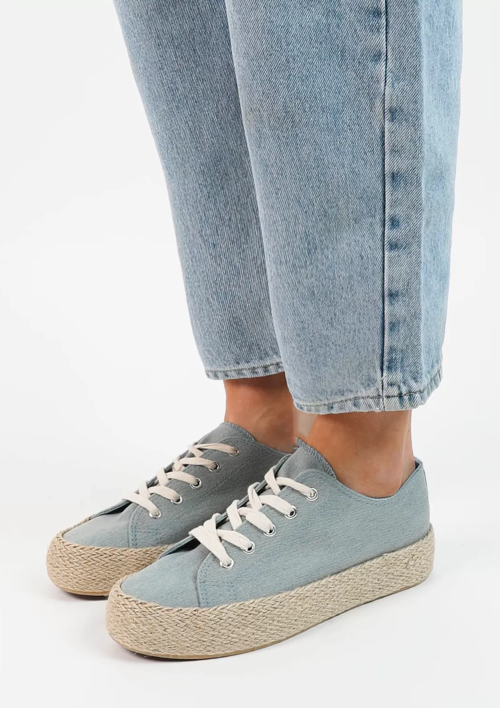 Femmes Sacha Baskets<Baskets En Textile Avec Semelle En Corde - Bleu