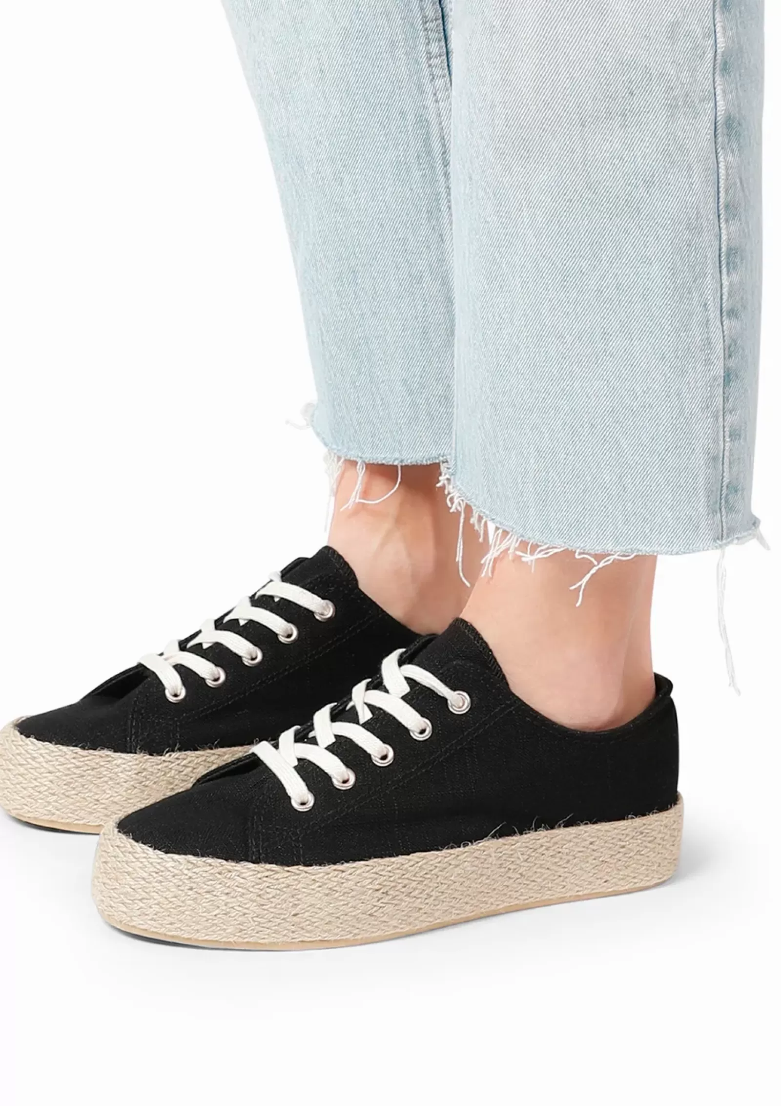 Femmes Sacha Baskets<Baskets En Toile Avec Semelle En Corde - Bleu Fonce
