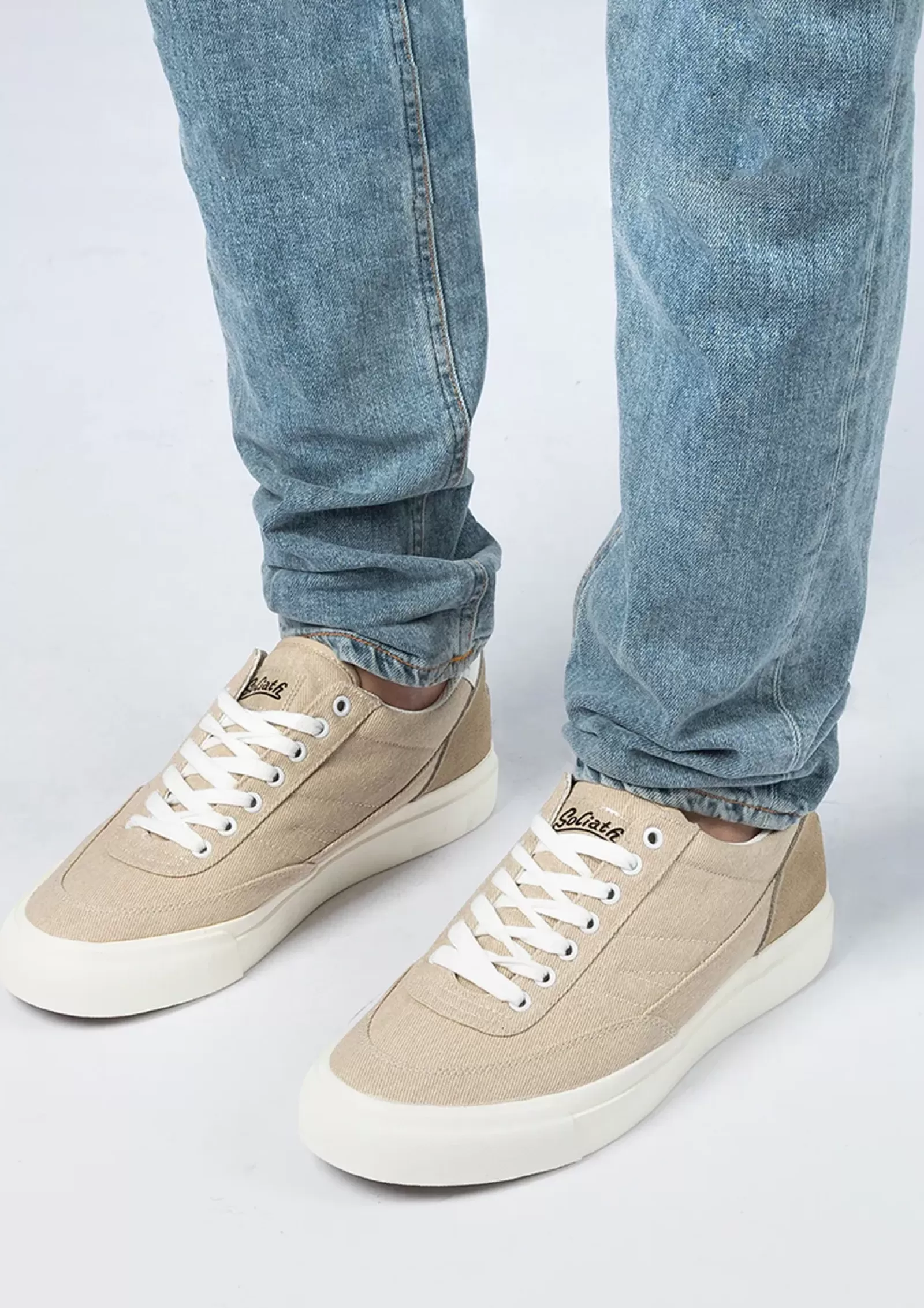 Hommes Sacha Baskets<Baskets Goliath En Textile Et Daim - Beige