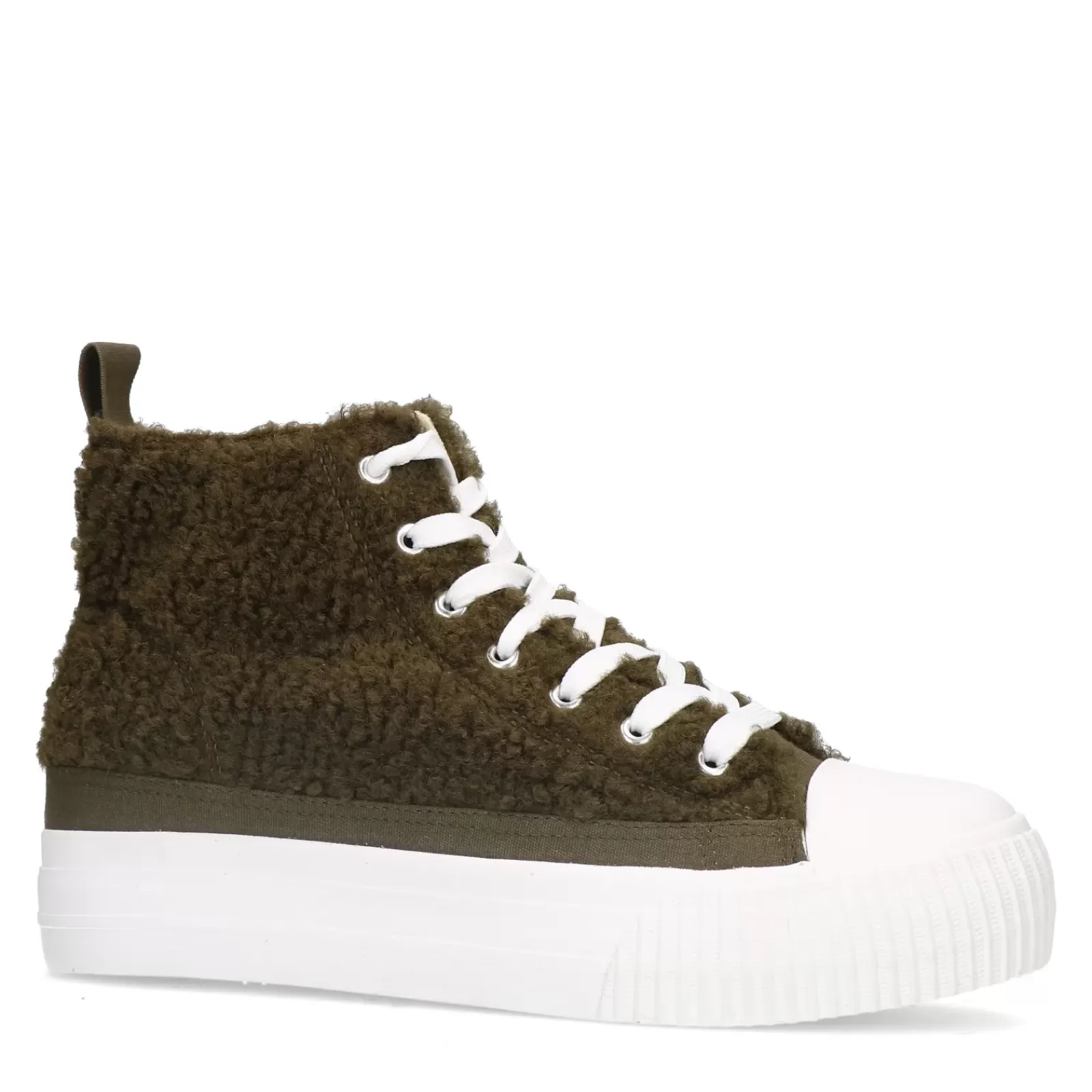 Femmes Sacha Baskets<Baskets Montantes Duveteuses - Vert Olive