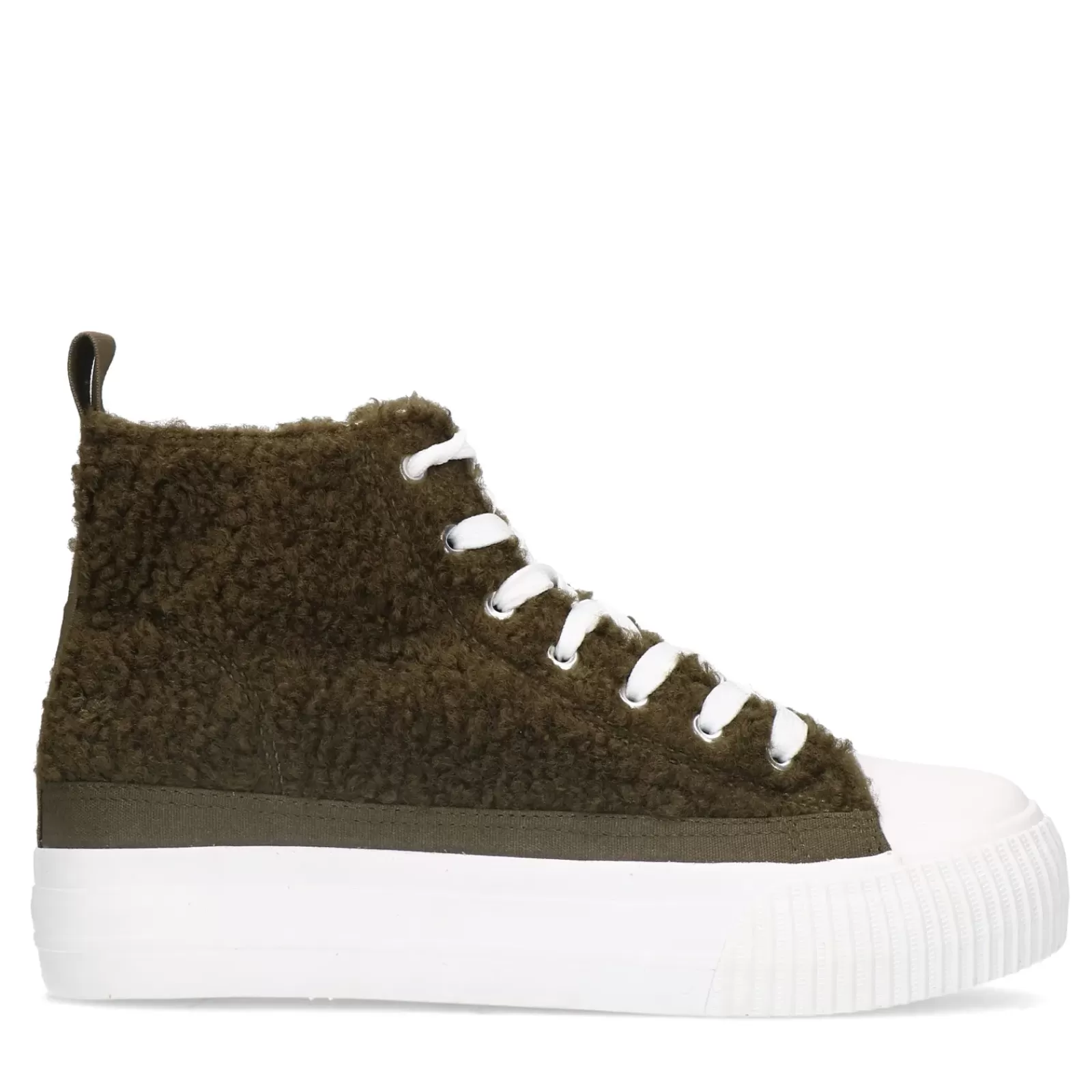 Femmes Sacha Baskets<Baskets Montantes Duveteuses - Vert Olive