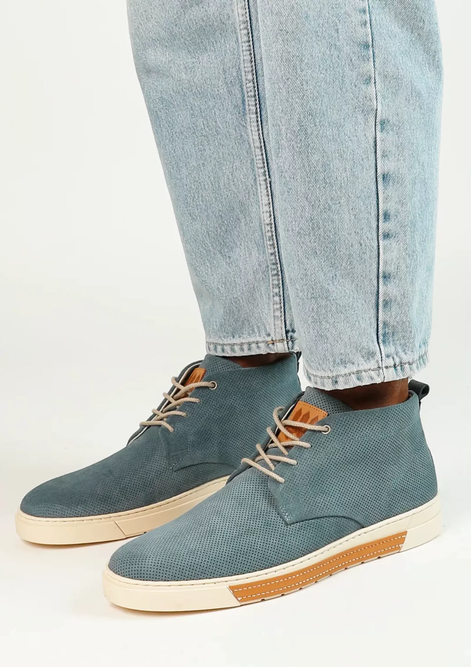 Hommes Sacha Baskets<Baskets Montantes En Cuir - Bleu