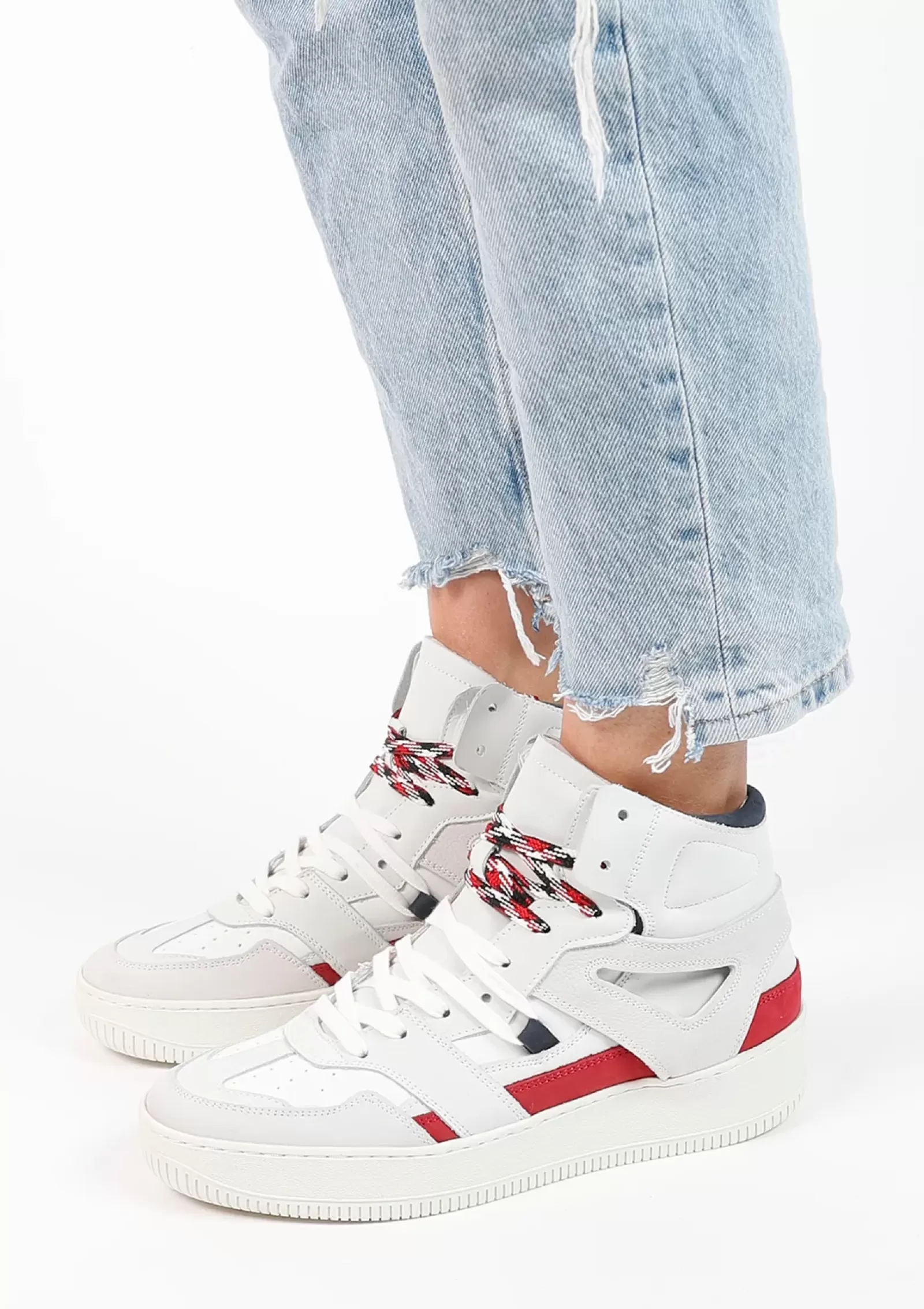 Femmes Sacha Baskets<Baskets Montantes En Nubuck - Blanc