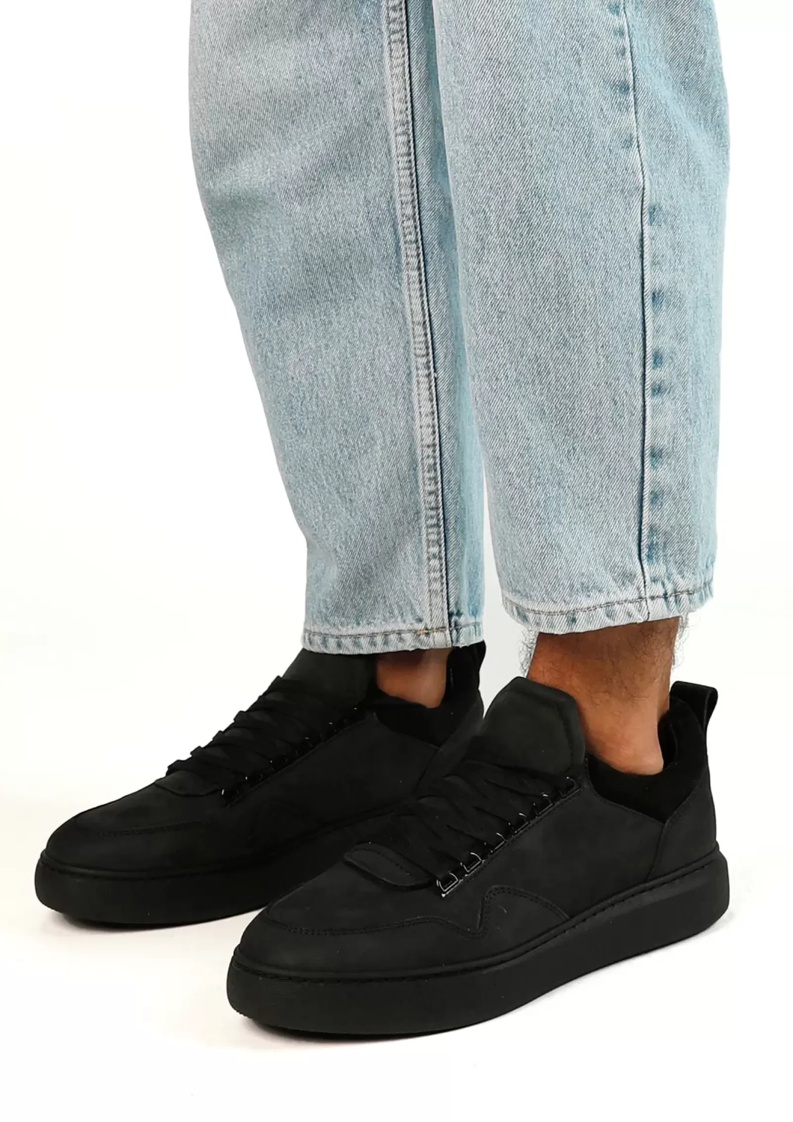 Hommes Sacha Baskets<Baskets Nubuck Avec Semelle Plateforme - Noir