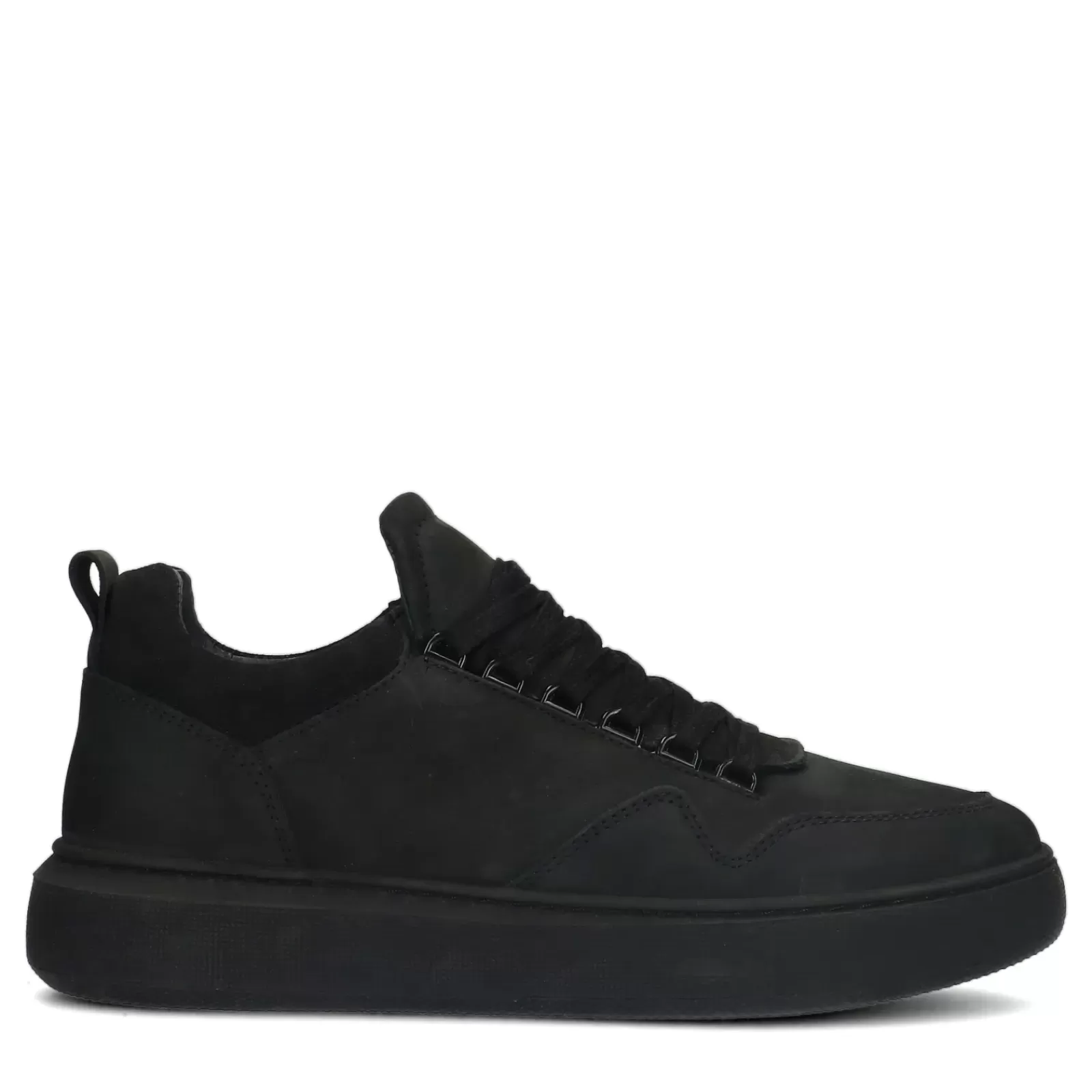 Hommes Sacha Baskets<Baskets Nubuck Avec Semelle Plateforme - Noir