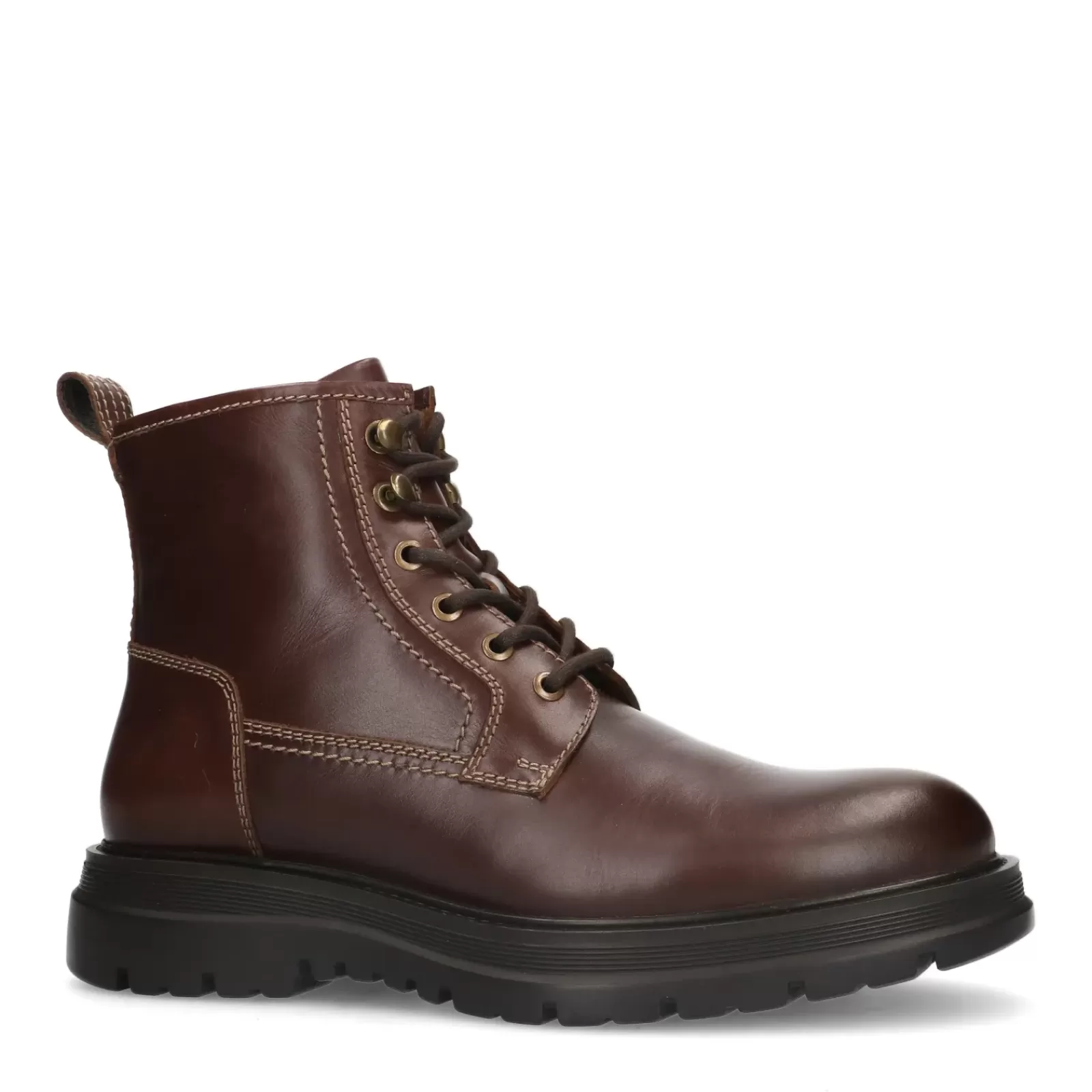 Hommes Sacha Bottes<Boots A Lacets En Cuir - Bordeaux