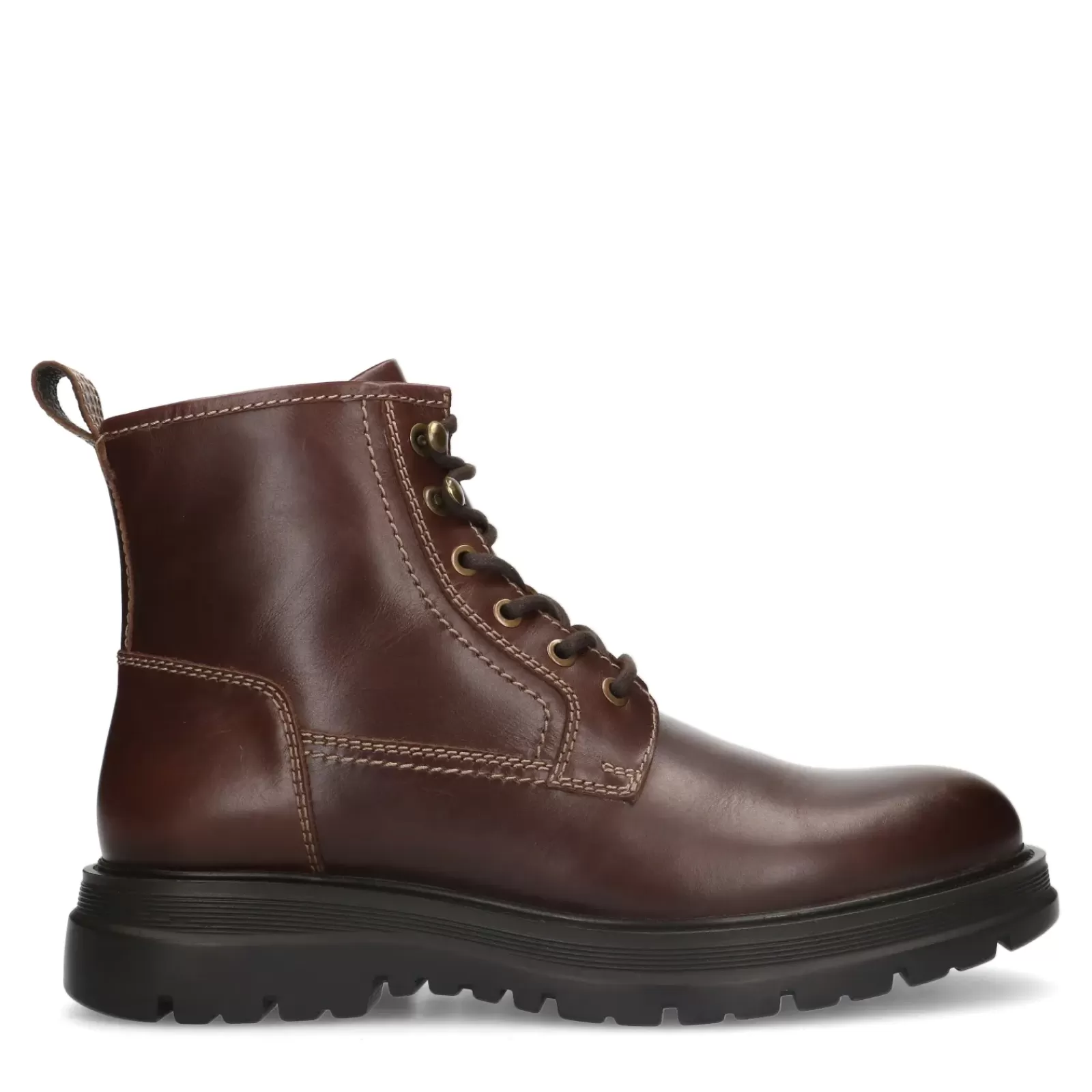 Hommes Sacha Bottes<Boots A Lacets En Cuir - Bordeaux