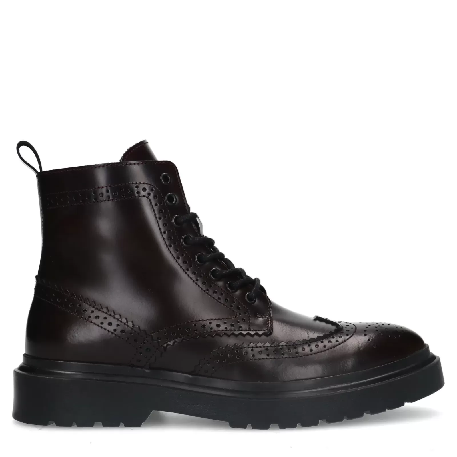 Hommes Sacha Bottes<Boots A Lacets En Cuir - Bordeaux