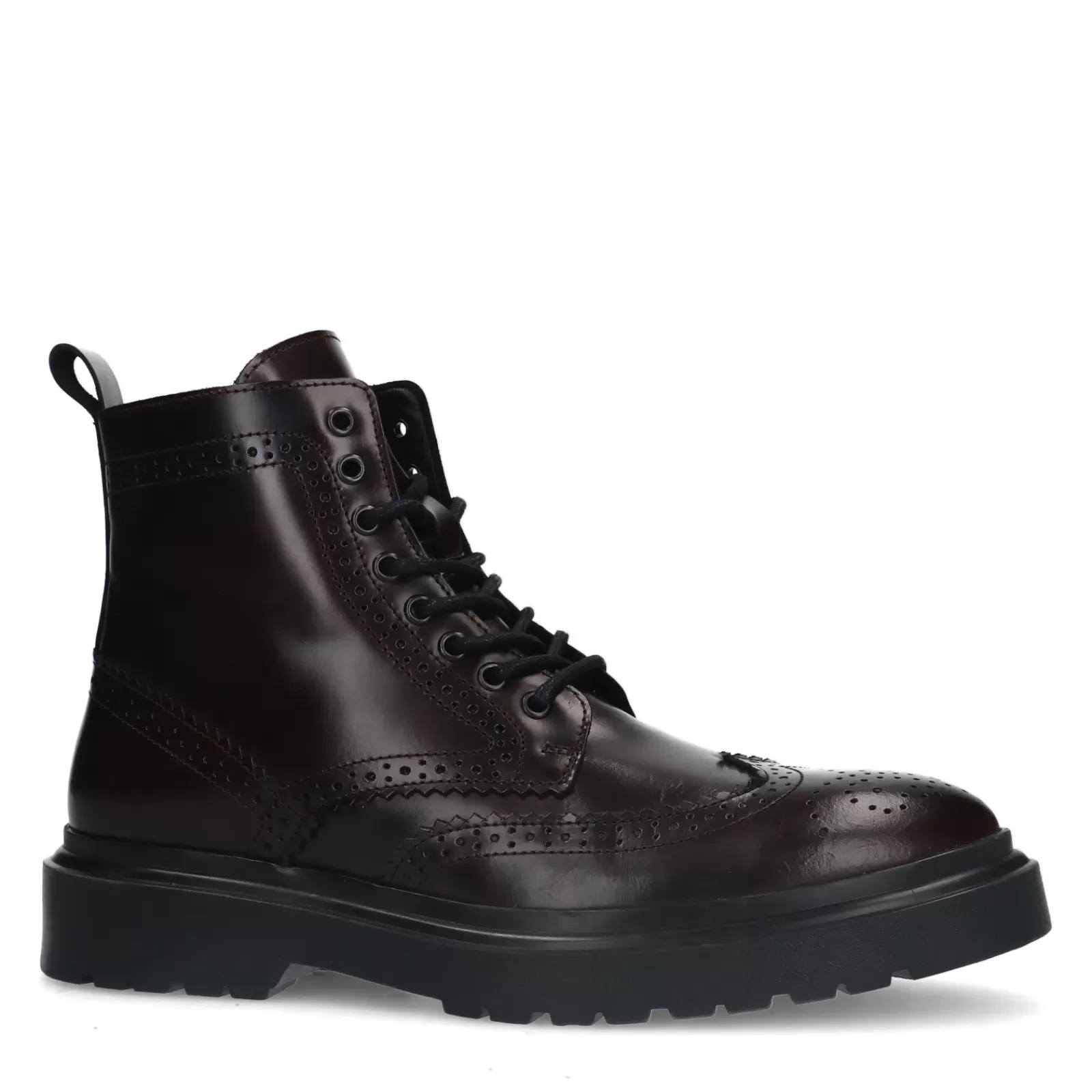 Hommes Sacha Bottes<Boots A Lacets En Cuir - Bordeaux