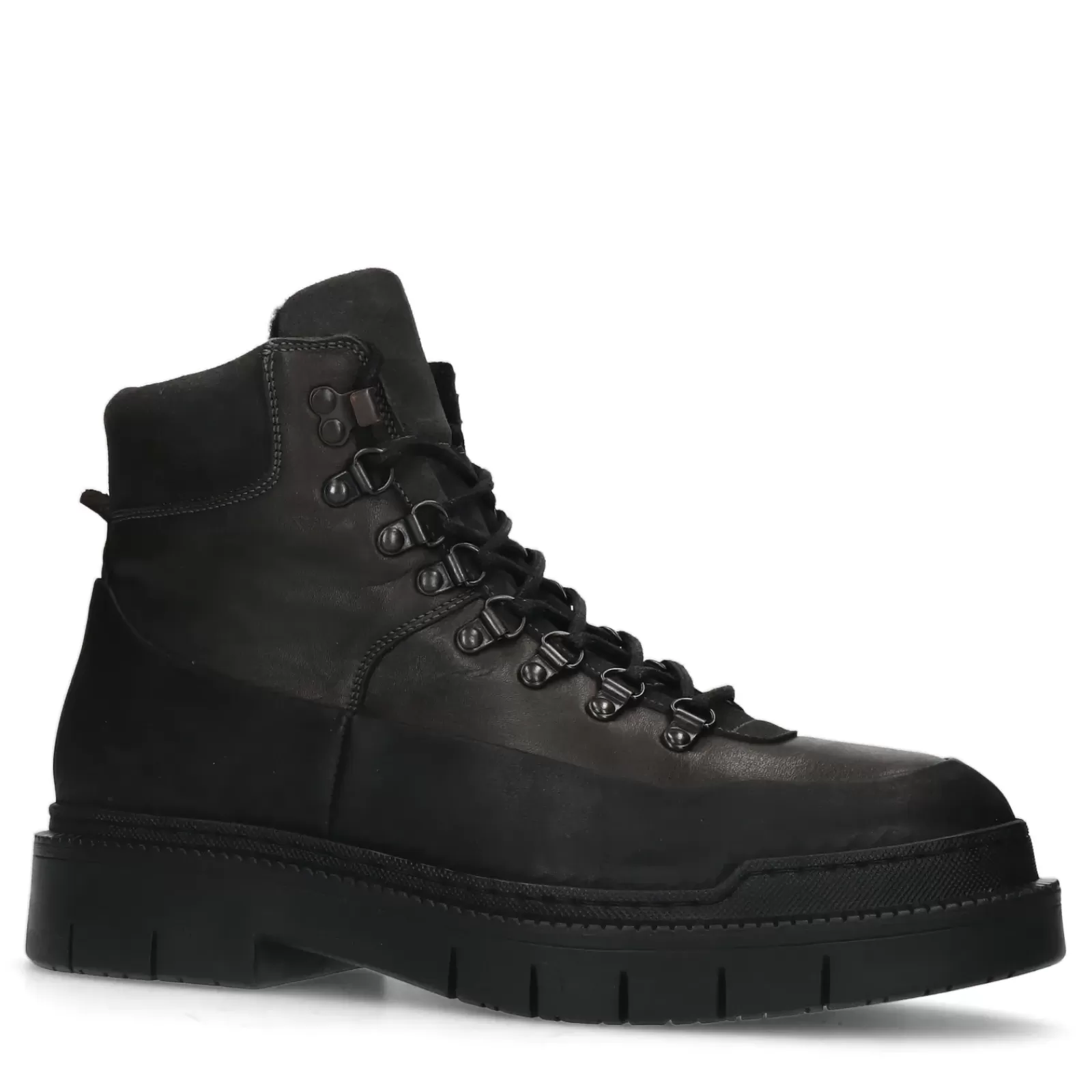 Hommes Sacha Bottes<Boots A Lacets En Cuir - Gris