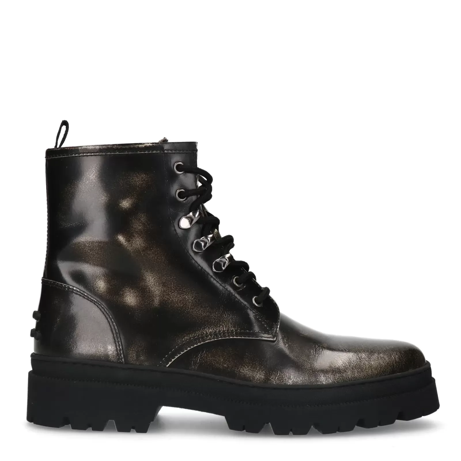 Hommes Sacha Bottes<Boots A Lacets En Cuir Depoli - Noir