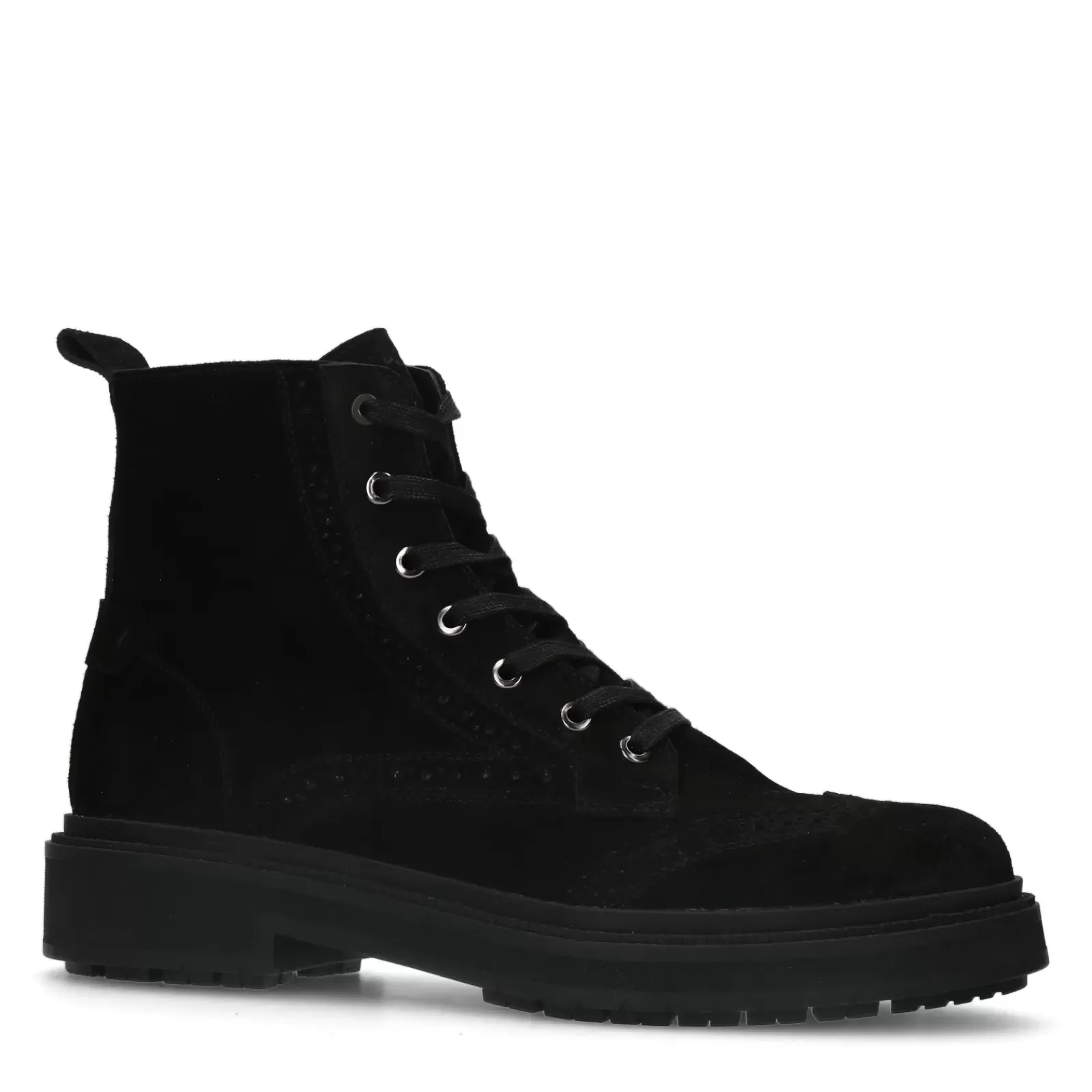 Hommes Sacha Bottes<Boots A Lacets En Daim - Noir