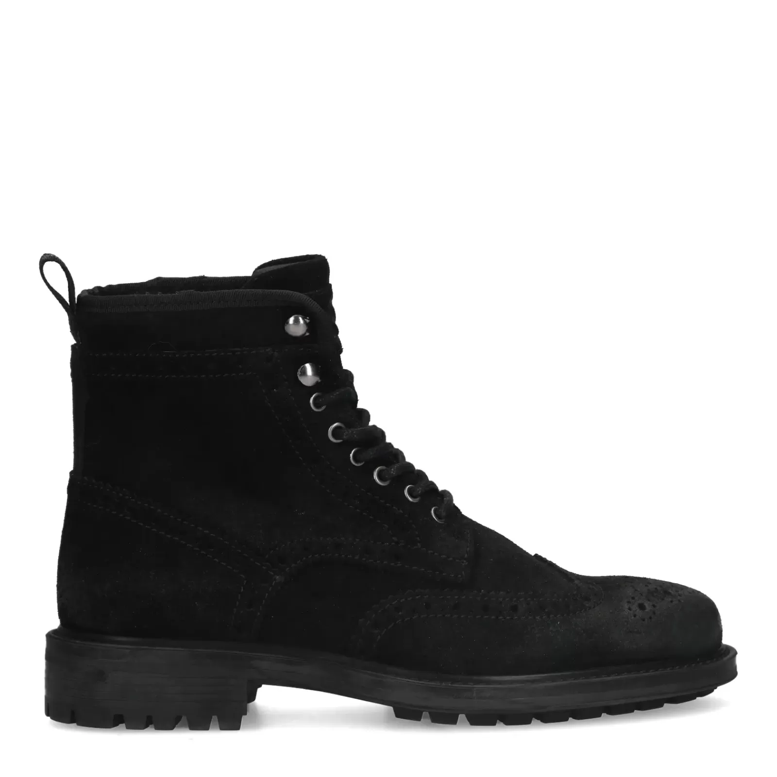 Hommes Sacha Bottes<Boots A Lacets En Daim - Noir