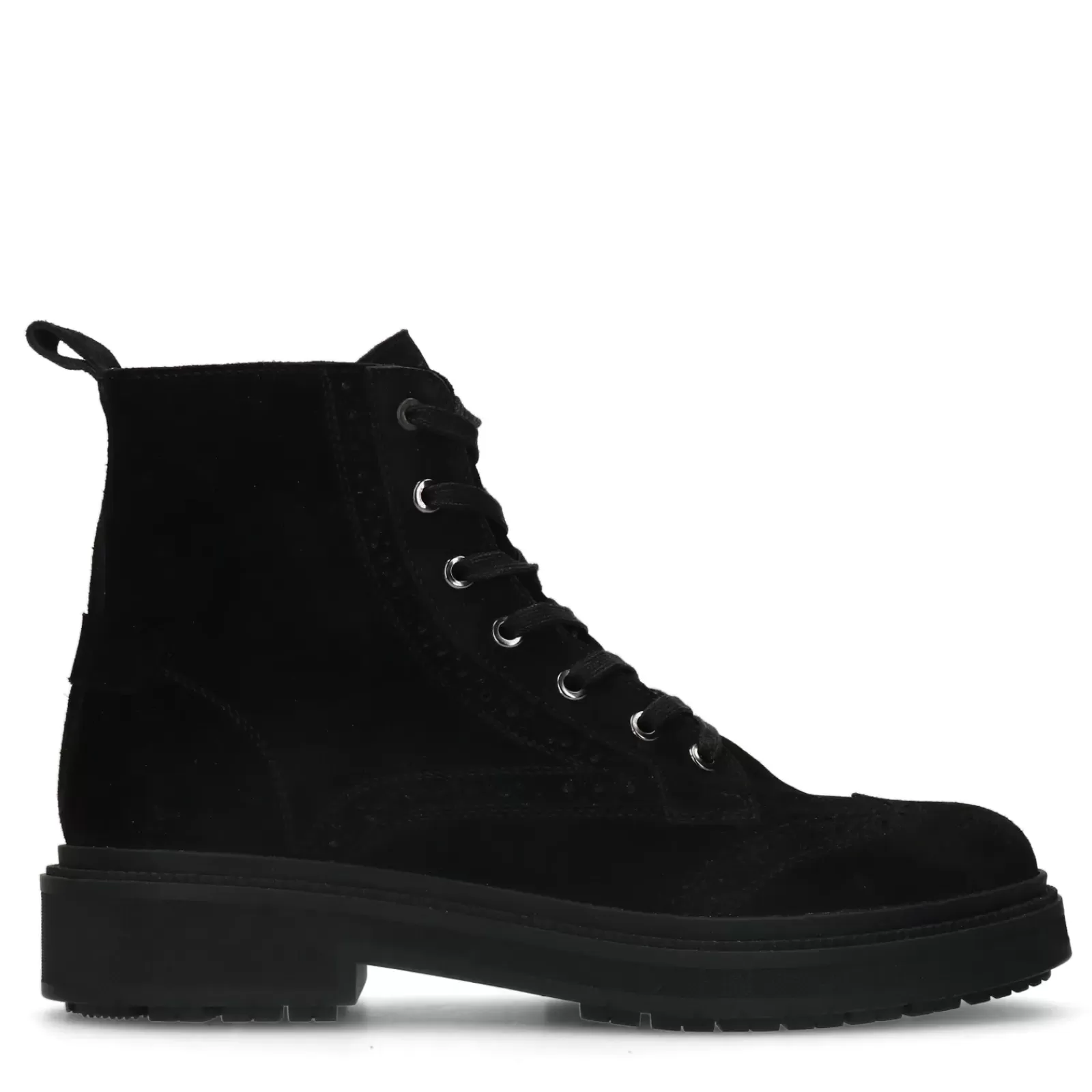 Hommes Sacha Bottes<Boots A Lacets En Daim - Noir