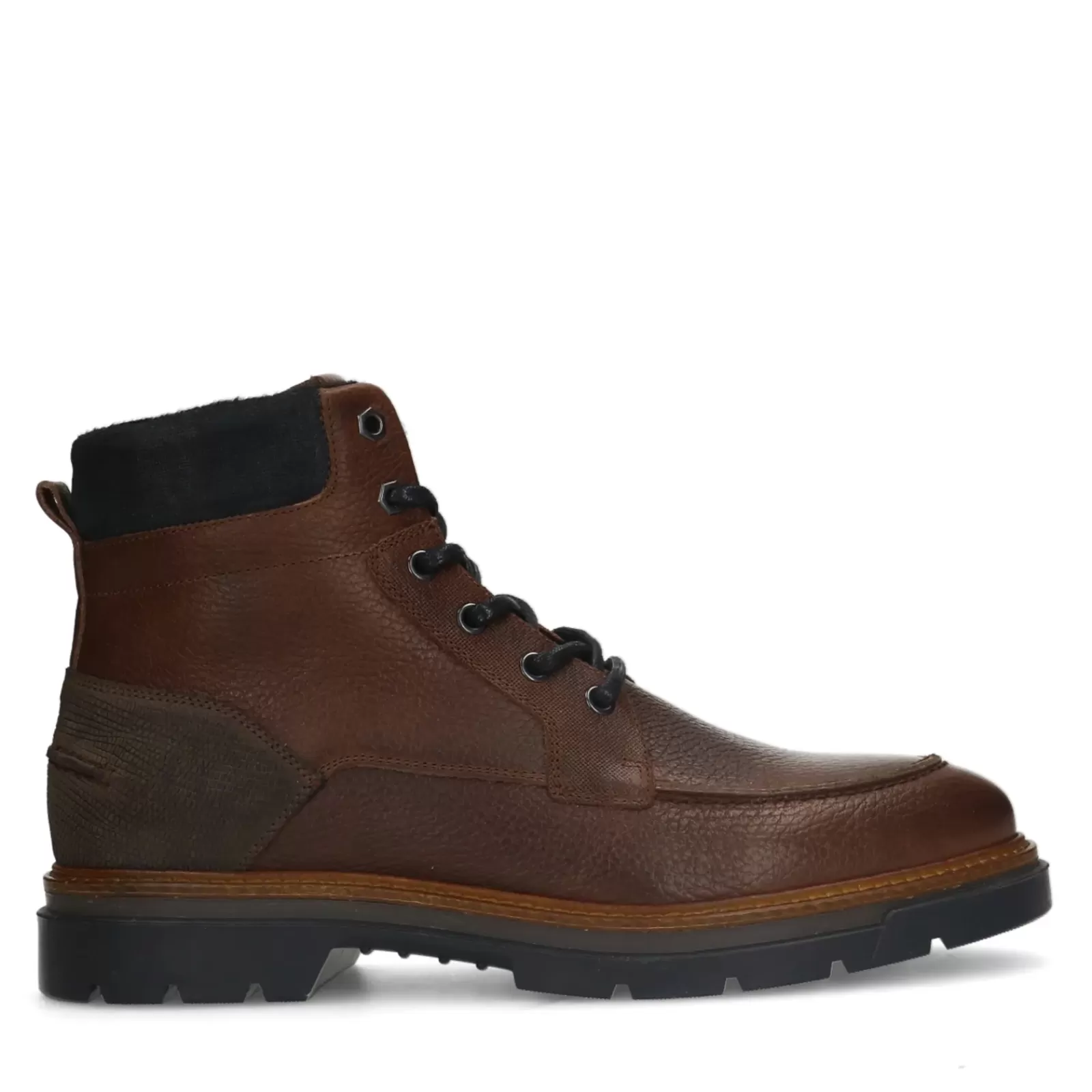 Hommes Sacha Bottes<Boots A Lacets Hautes En Cuir - Marron Fonce