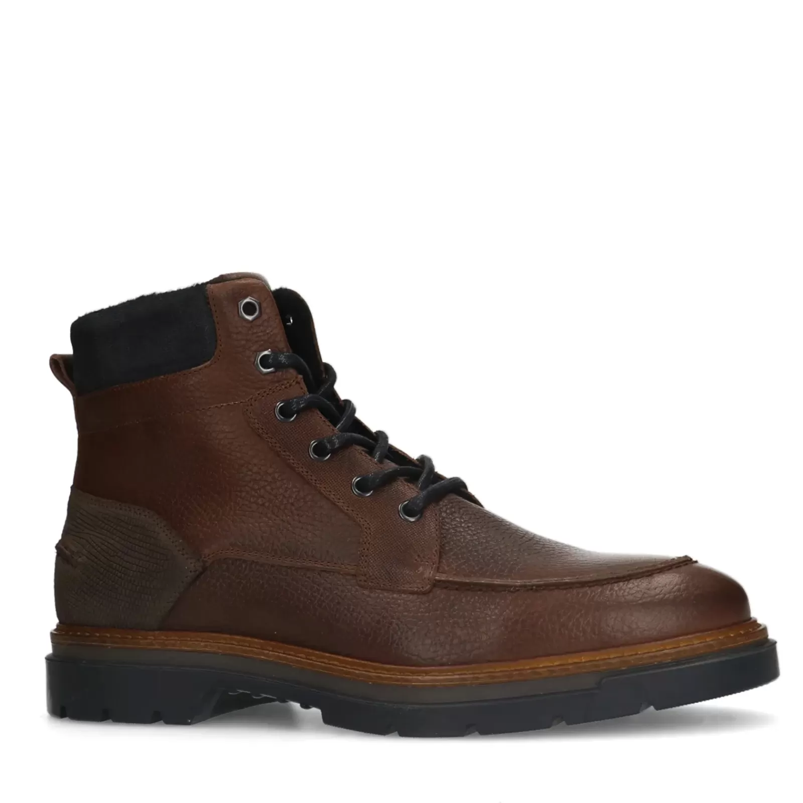 Hommes Sacha Bottes<Boots A Lacets Hautes En Cuir - Marron Fonce