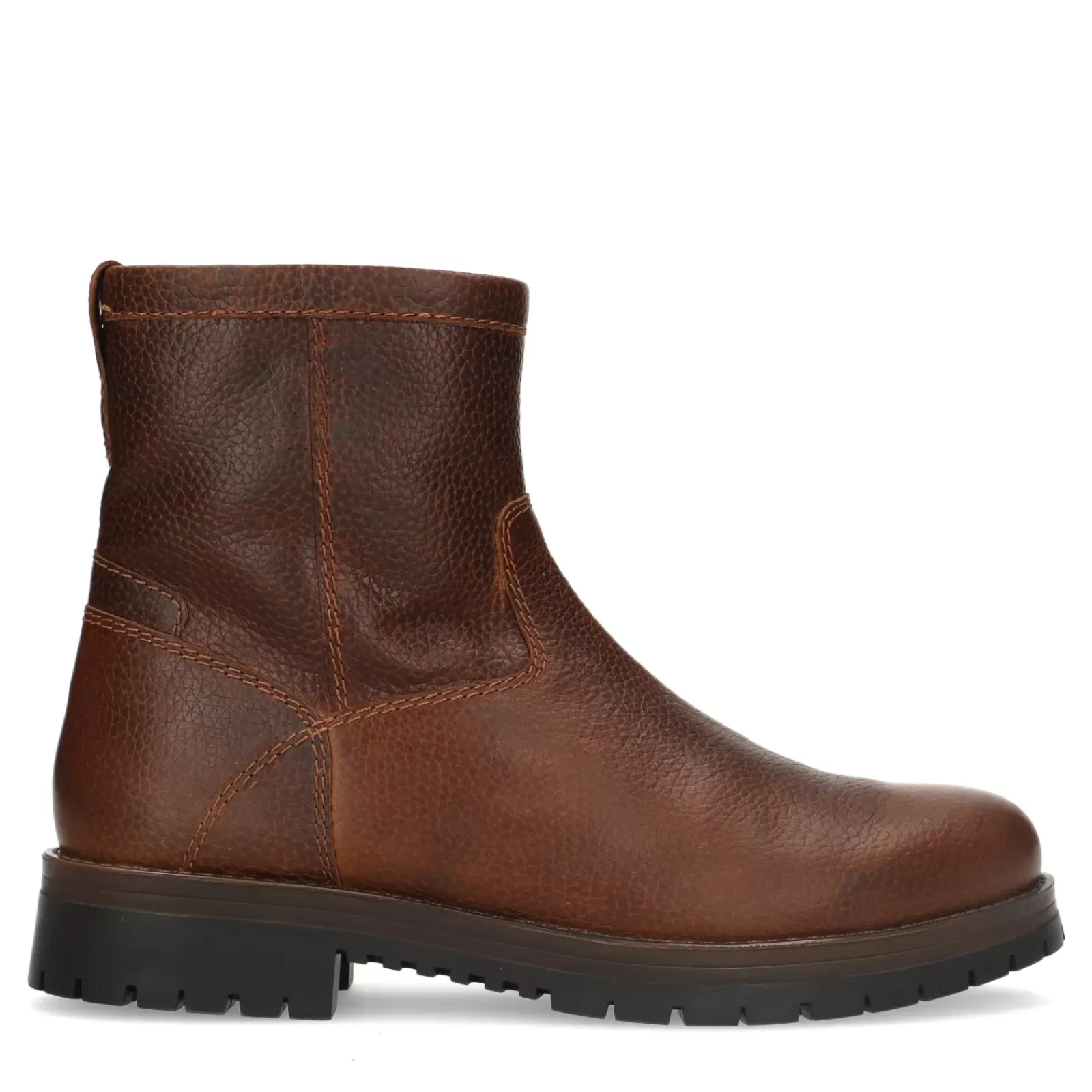 Hommes Sacha Bottes<Boots En Cuir Avec Fausse Fourrure - Marron