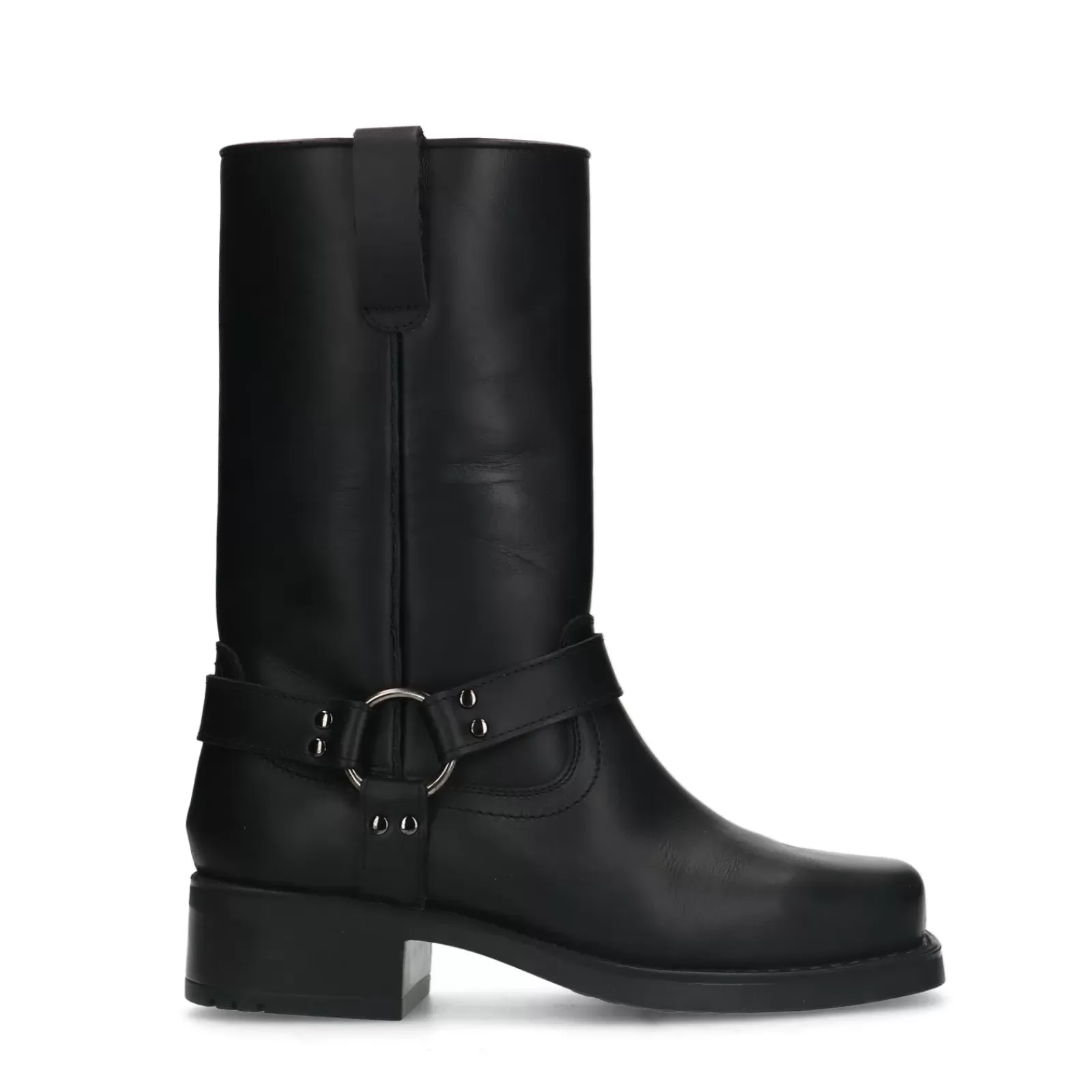 Hommes Sacha Bottes<Boots Motardes En Cuir - Noir