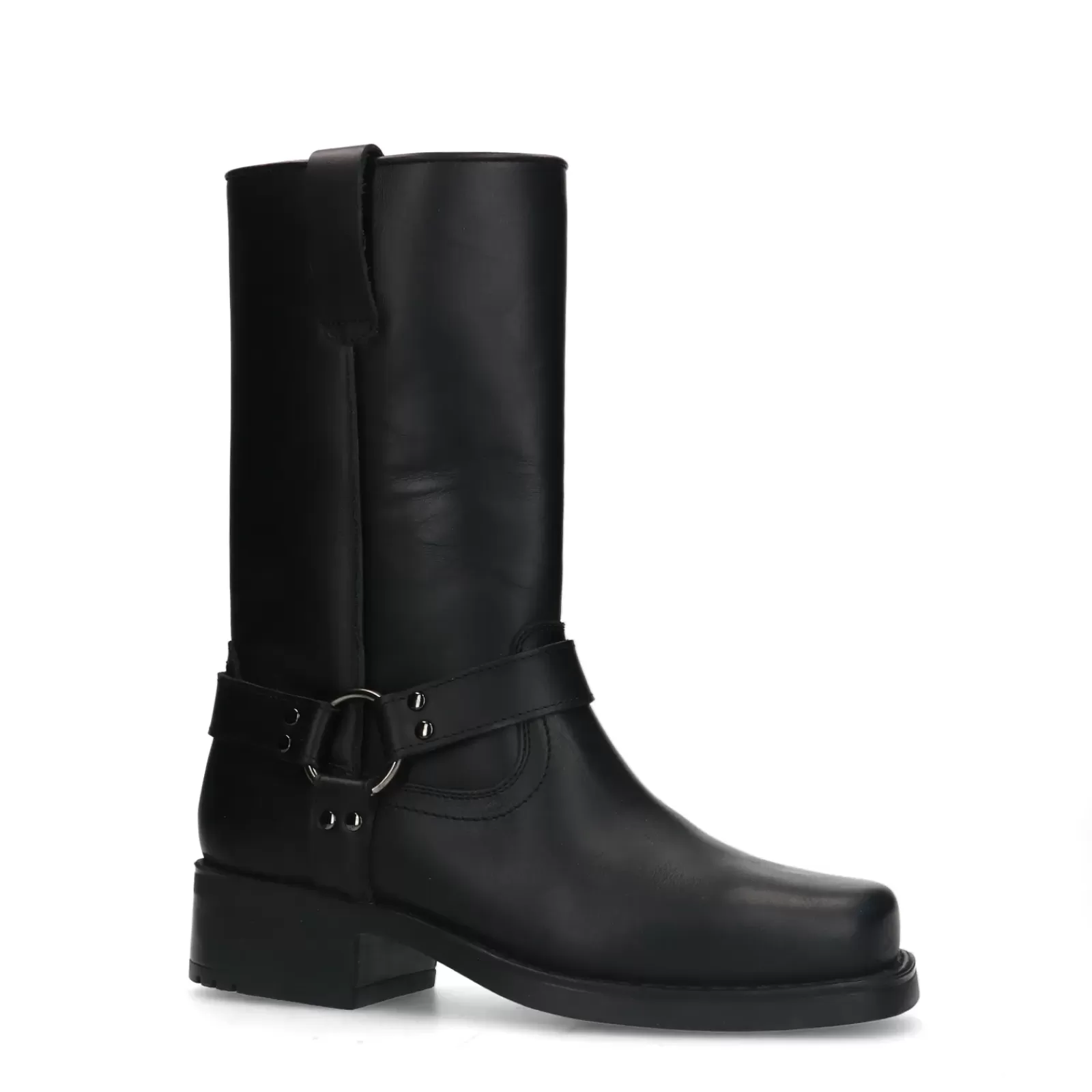 Hommes Sacha Bottes<Boots Motardes En Cuir - Noir