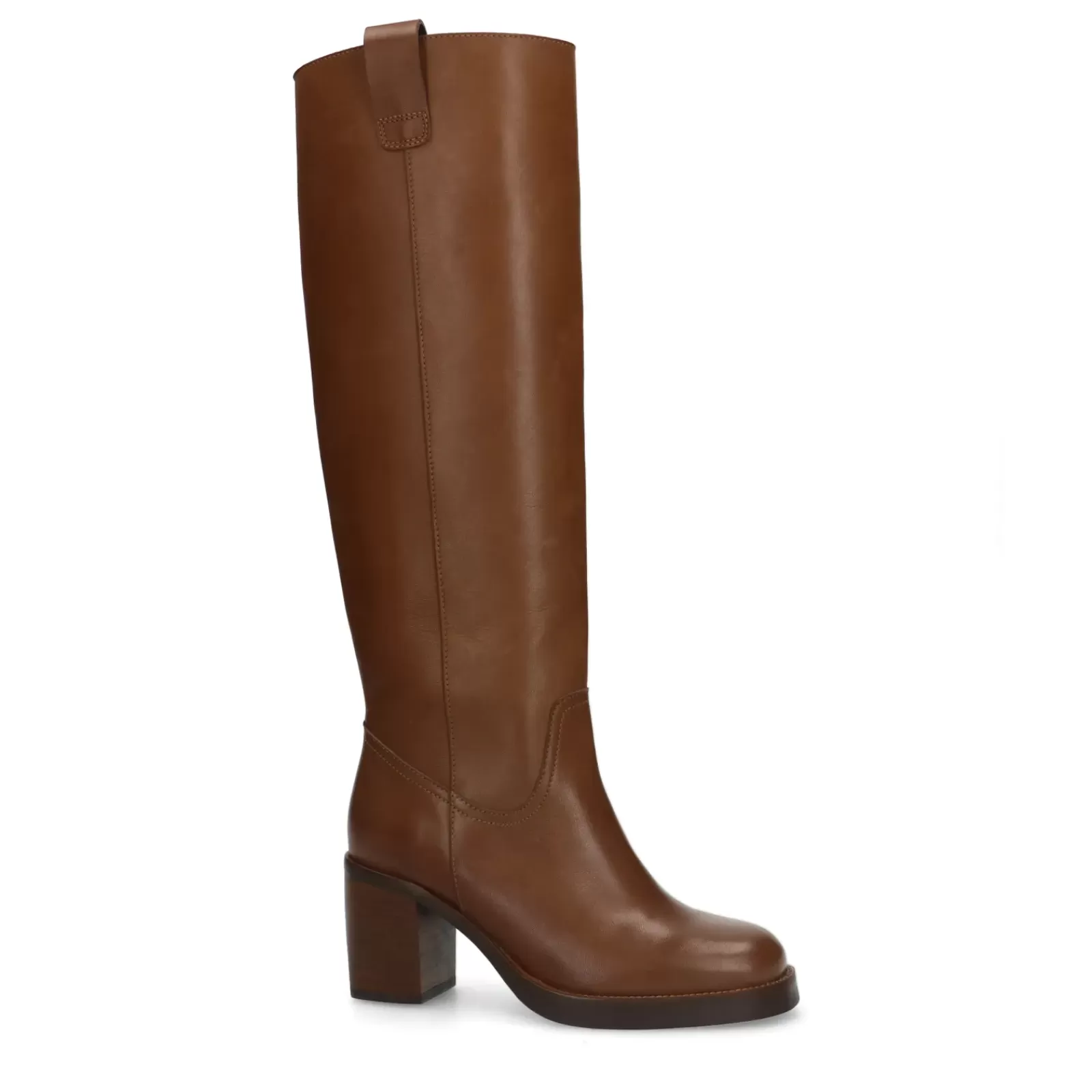 Femmes Sacha Bottines<Bottes A Talon En Cuir - Marron