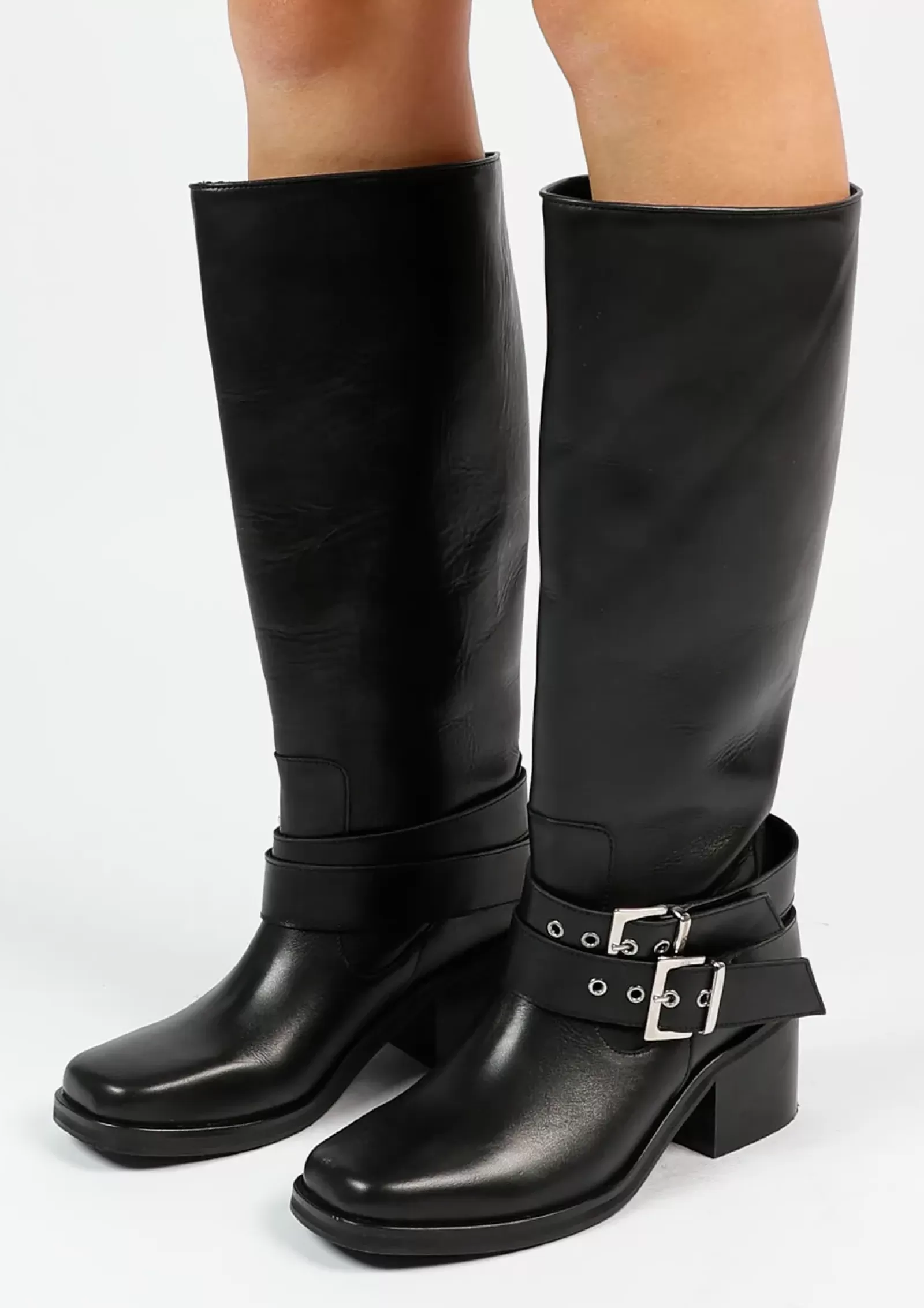 Femmes Sacha Bottines<Bottes Hautes A Boucles - Noir