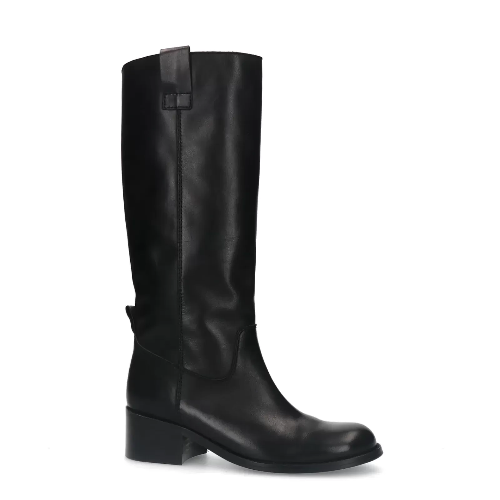 Femmes Sacha Bottines<Bottes Hautes A Talon En Cuir - Noir