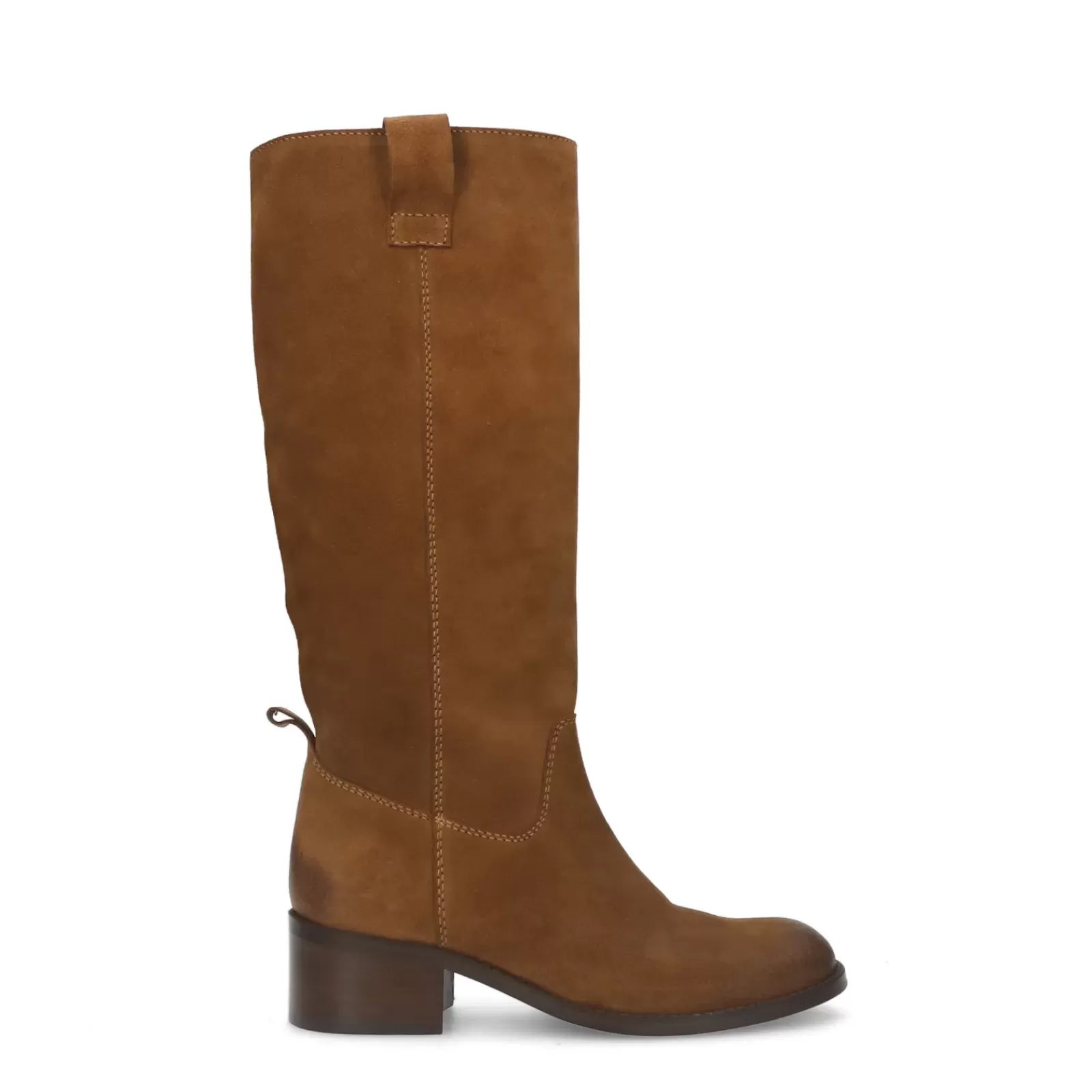 Femmes Sacha Bottines<Bottes Hautes A Talon En Daim - Marron